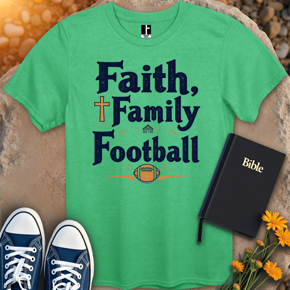 T-Shirt S / Heather Irish Green FaithFamilyFootball T-Shirt