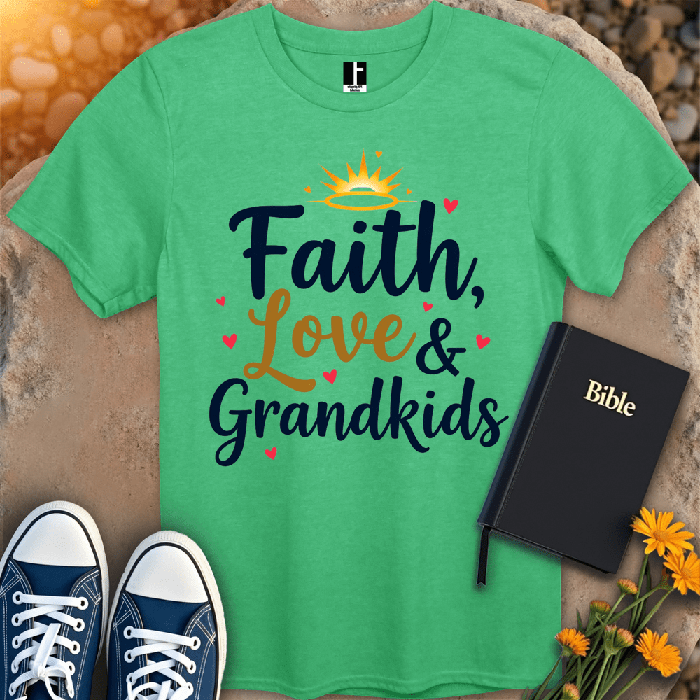 T-Shirt S / Heather Irish Green FaithLoveGrandkids T-Shirt