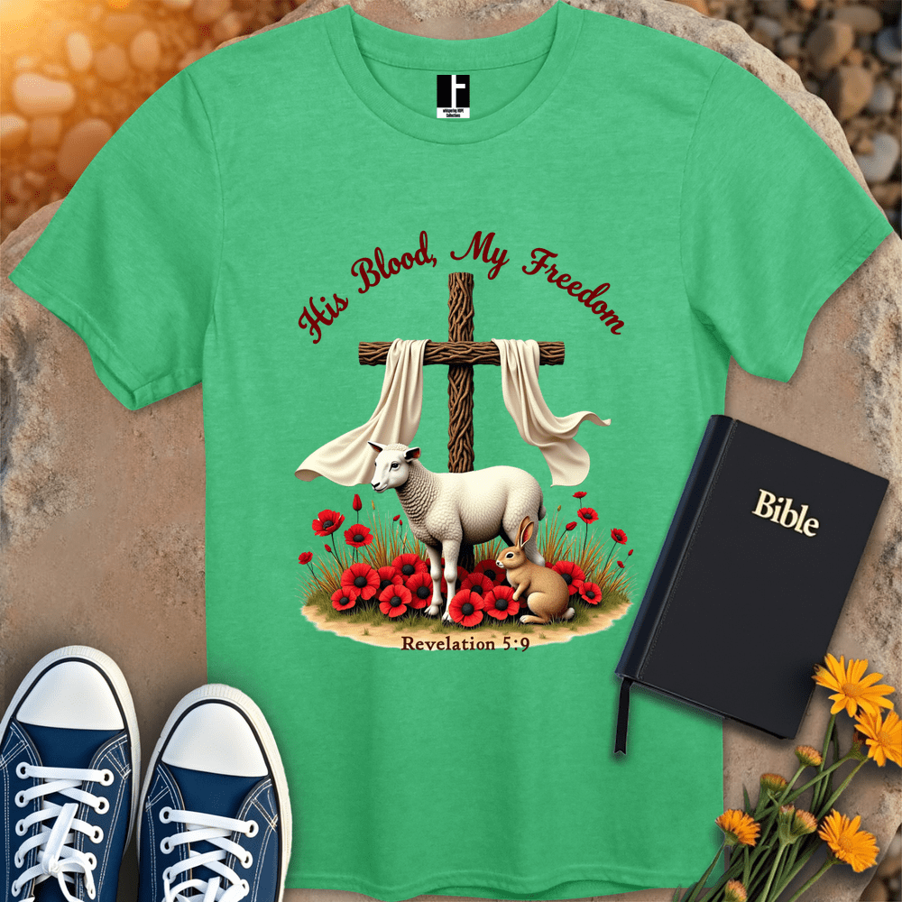 T-Shirt S / Heather Irish Green HisBloodMyFreedom T-Shirt