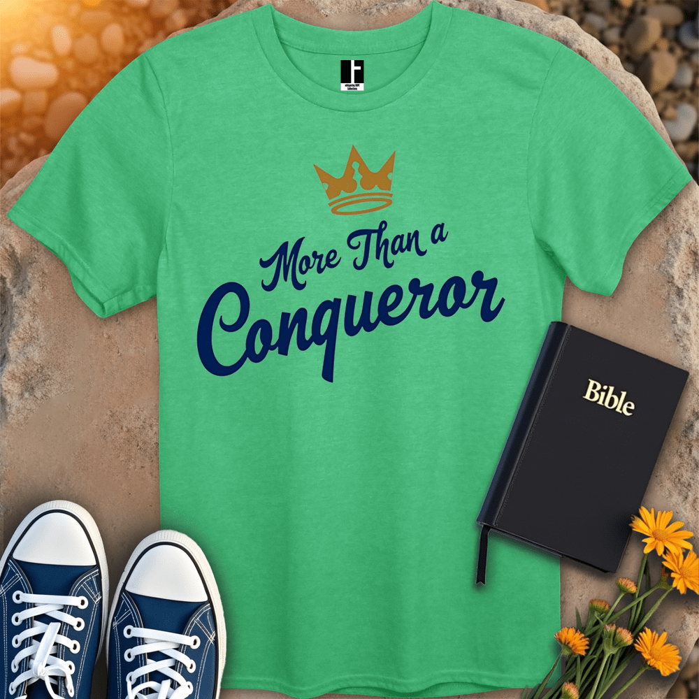 T-Shirt S / Heather Irish Green MoreThanAConqueror T-Shirt