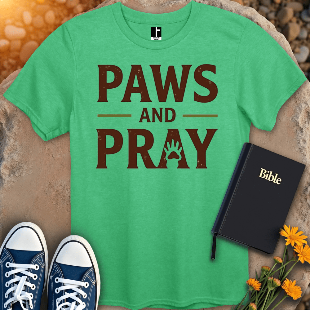 T-Shirt S / Heather Irish Green PawPrintFaith T-Shirt