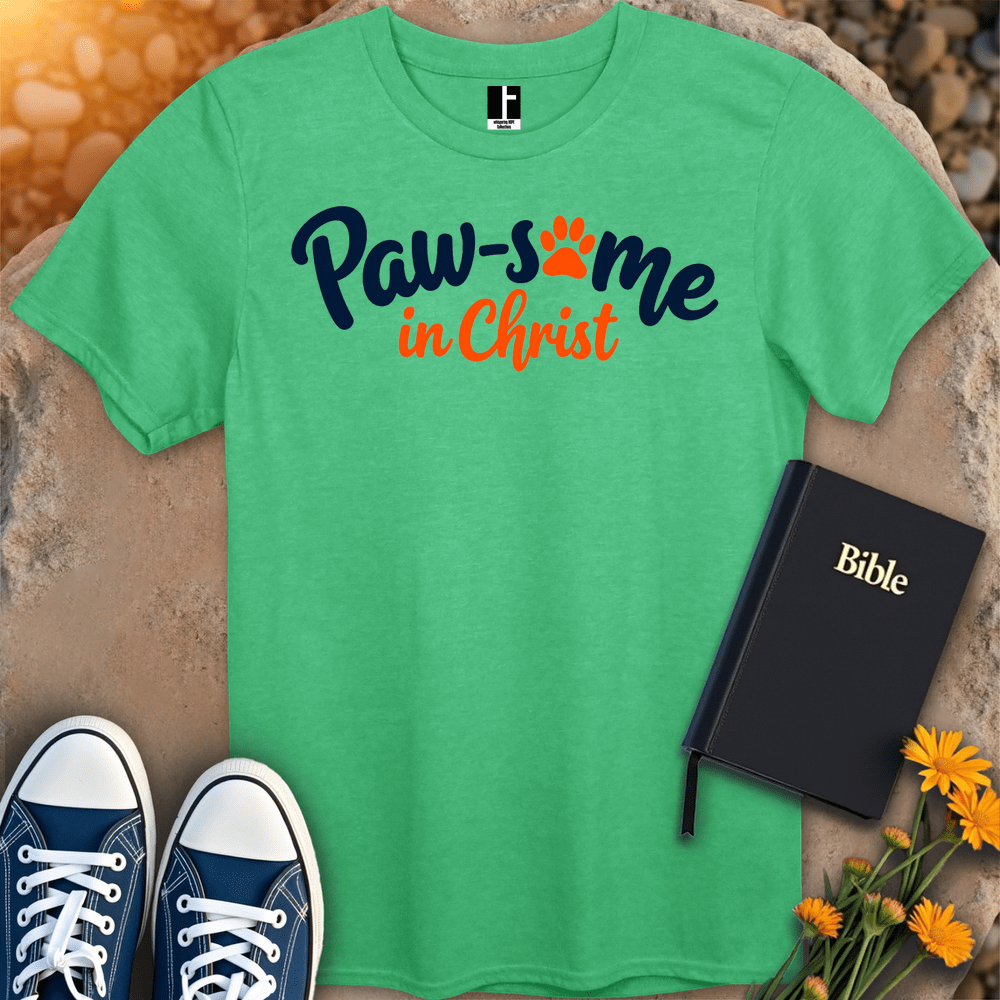 T-Shirt S / Heather Irish Green PawsomeInChrist T-Shirt