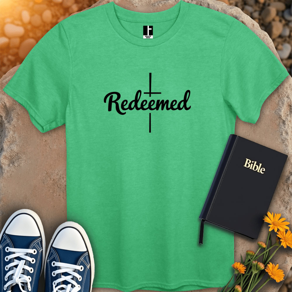 T-Shirt S / Heather Irish Green RedeemedCross T-Shirt