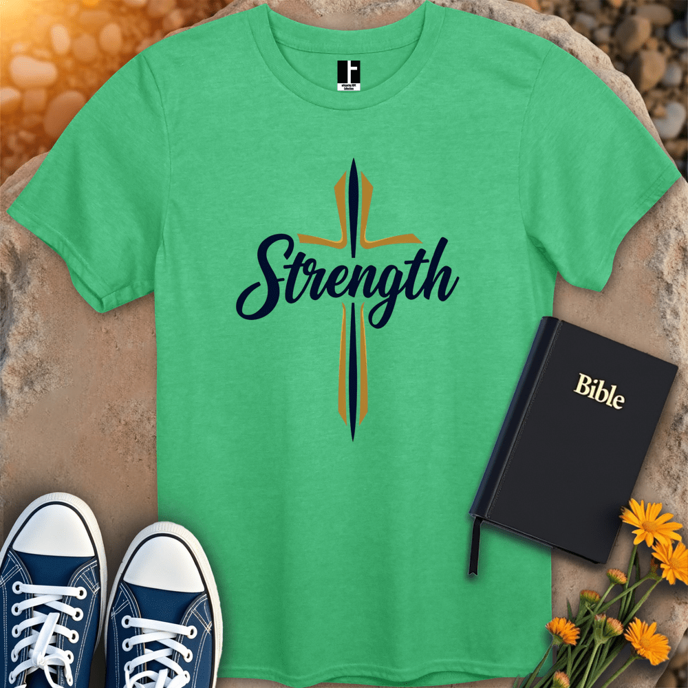 T-Shirt S / Heather Irish Green StrengthCross T-Shirt