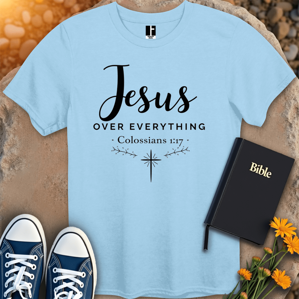 T-Shirt S / Light Blue Jesus Over Everything T-Shirt