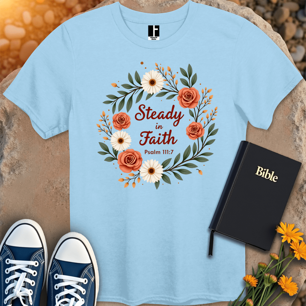 T-Shirt S / Light Blue SteadyInFaith T-Shirt