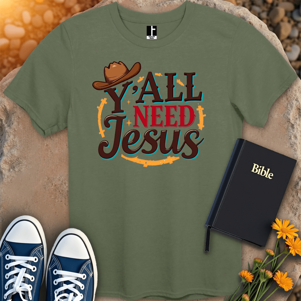 T-Shirt S / Military Green YallNeedJesus T-Shirt
