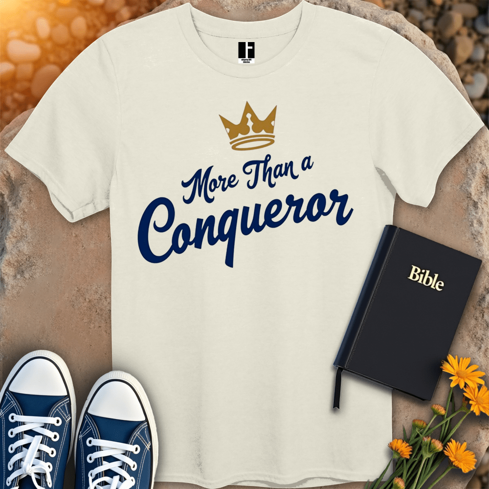 T-Shirt S / Natural MoreThanAConqueror T-Shirt