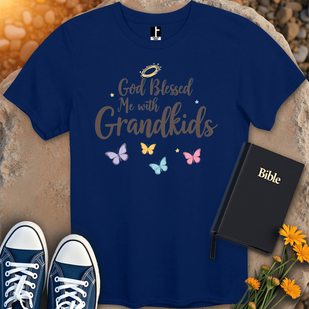 T-Shirt S / Navy BlessedWithGrandkids T-Shirt