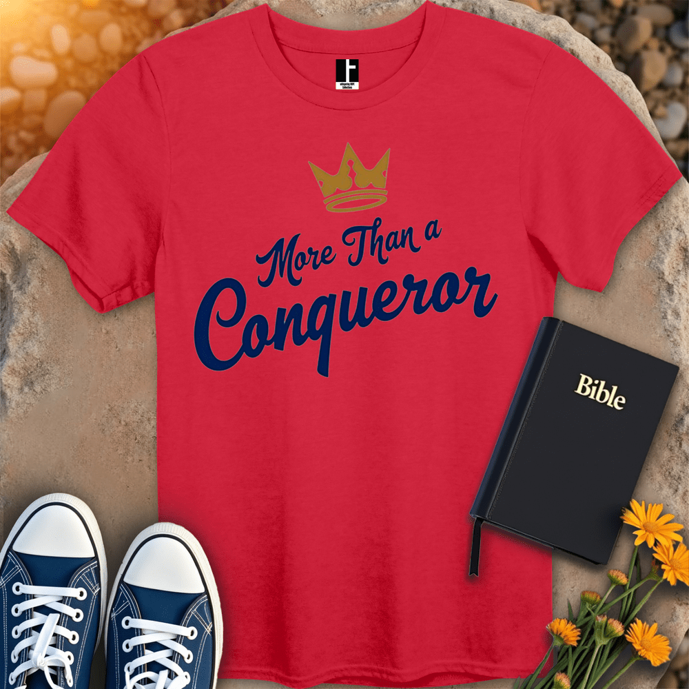 T-Shirt S / Red MoreThanAConqueror T-Shirt