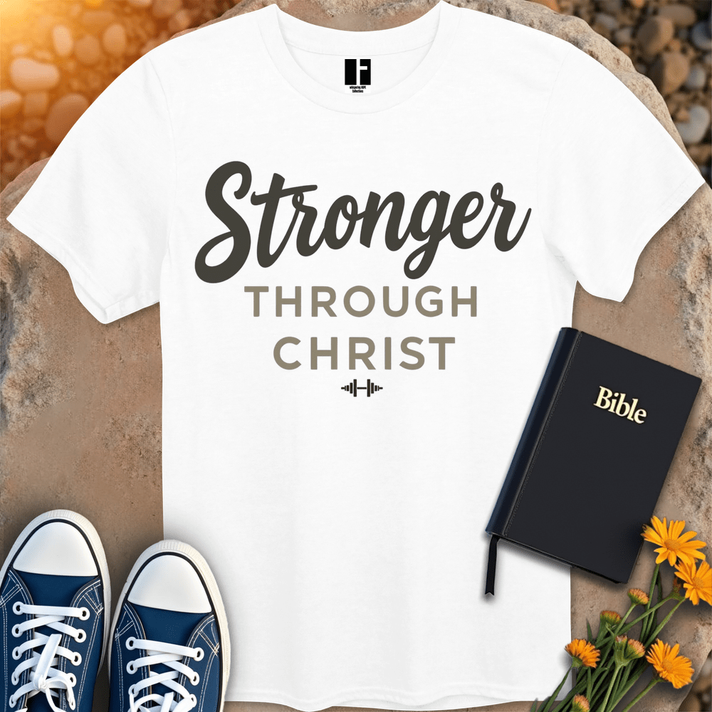 T-Shirt S / White StrongerThroughChrist T-Shirt
