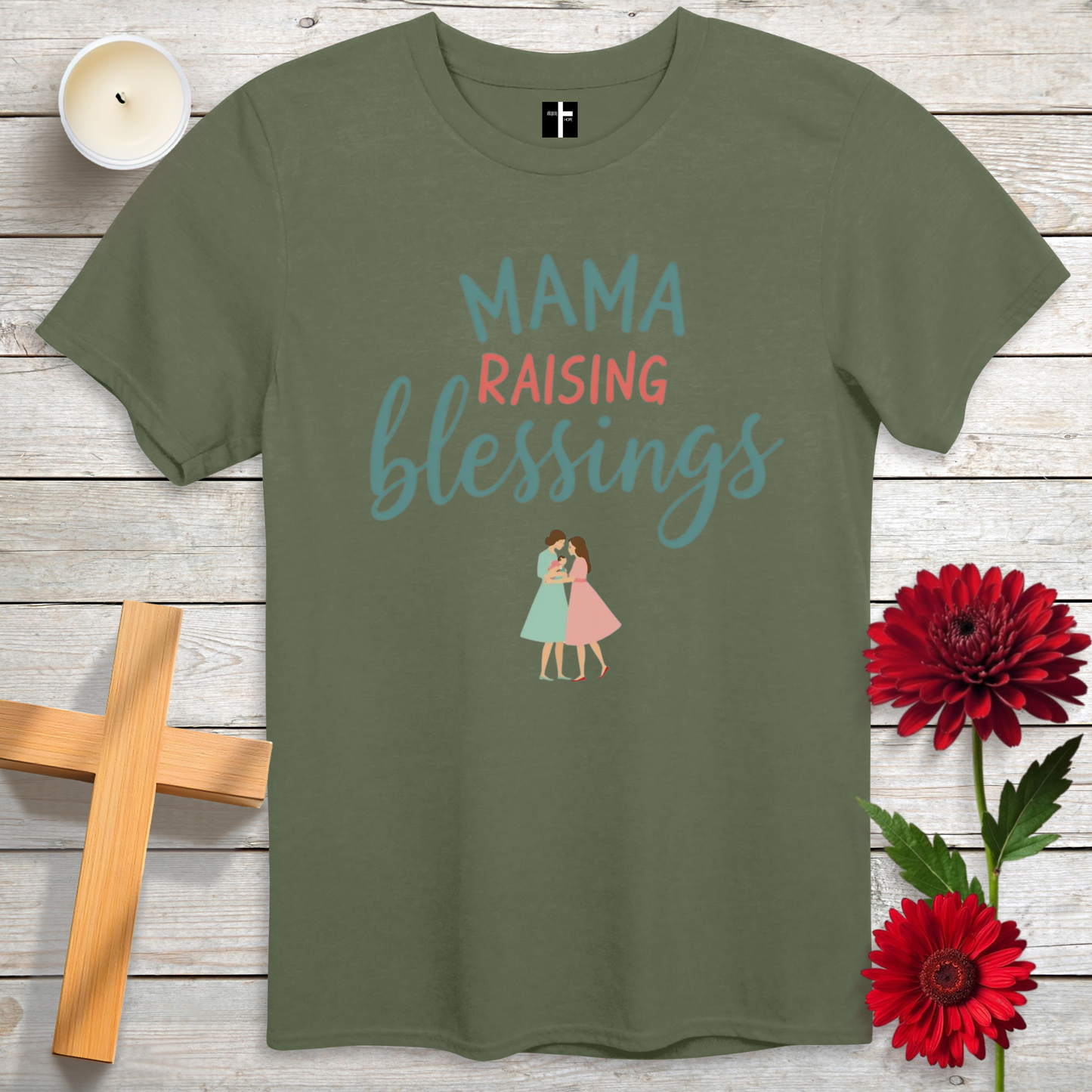 Mama Raising Blessings Unisex Christian T-Shirt