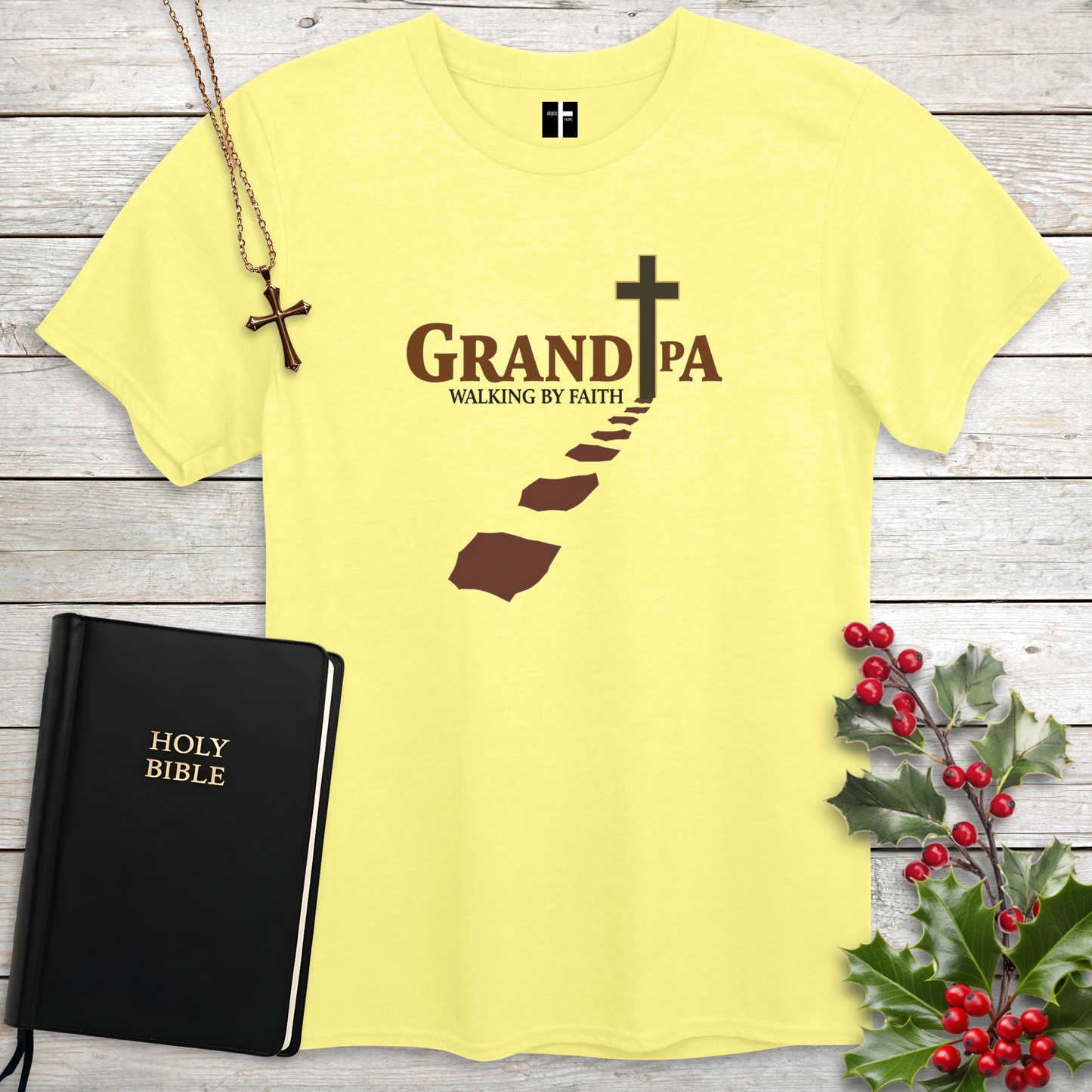 Grandpa: Walking by Faith Unisex Christian T-Shirt