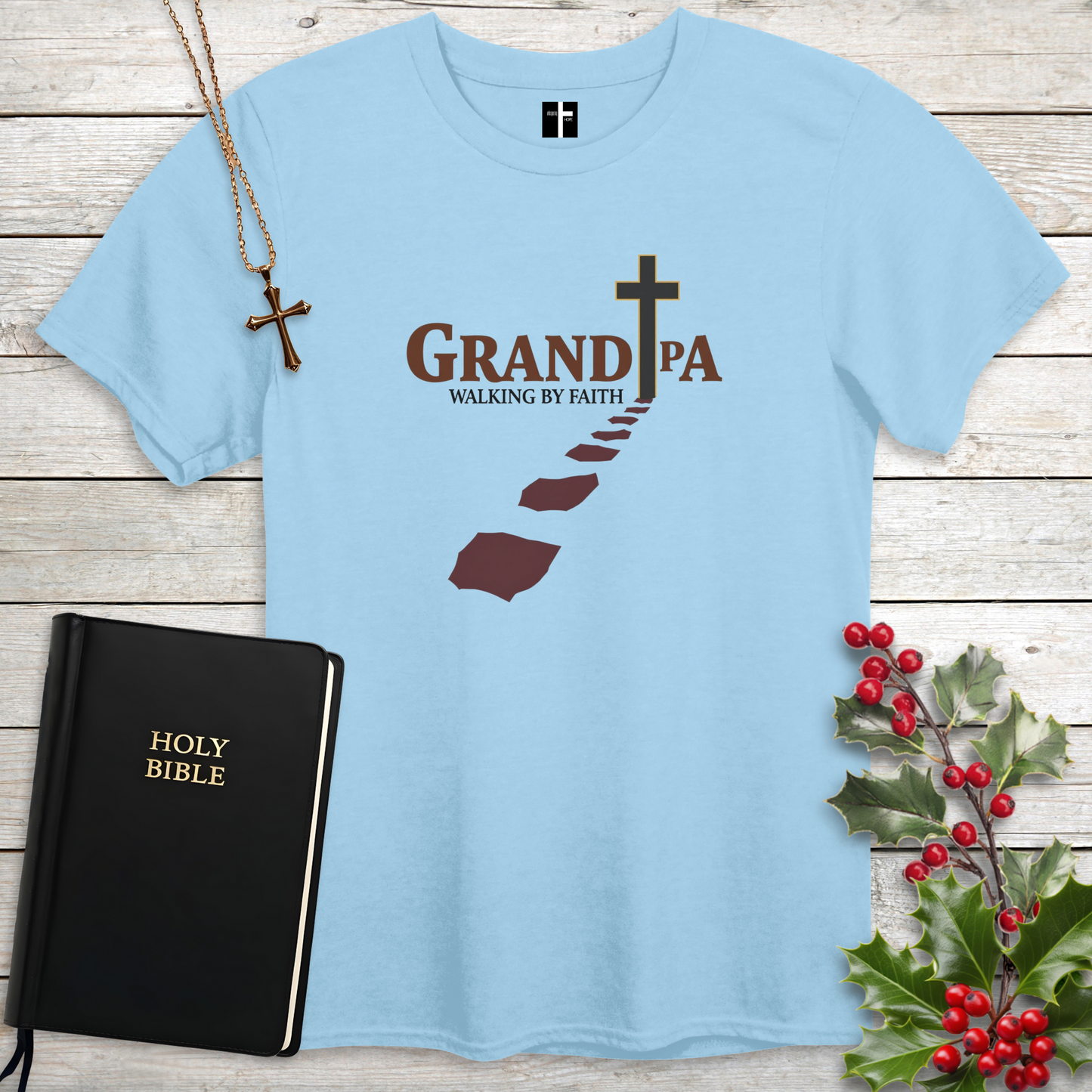 Grandpa: Walking by Faith Unisex Christian T-Shirt