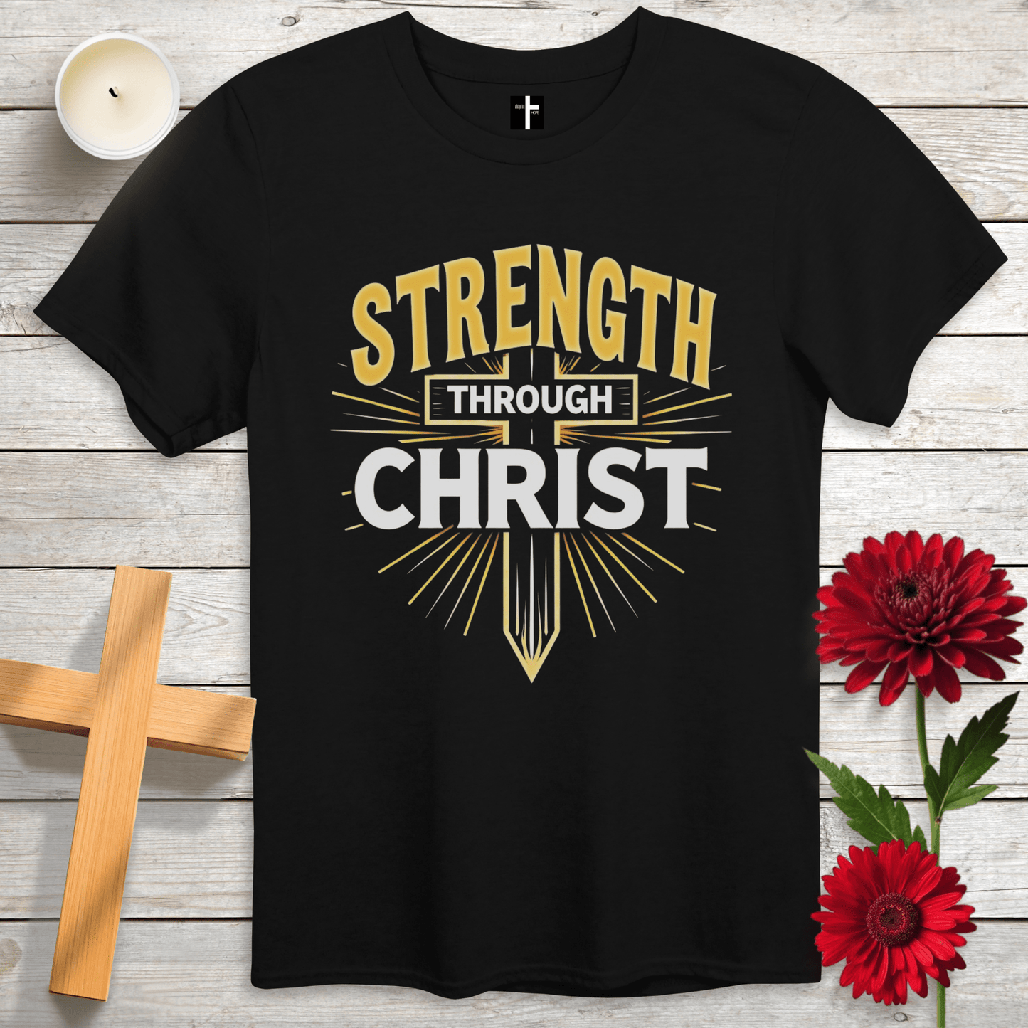 T-Shirt Black / S Strength Through Christ Unisex Christian T-Shirt