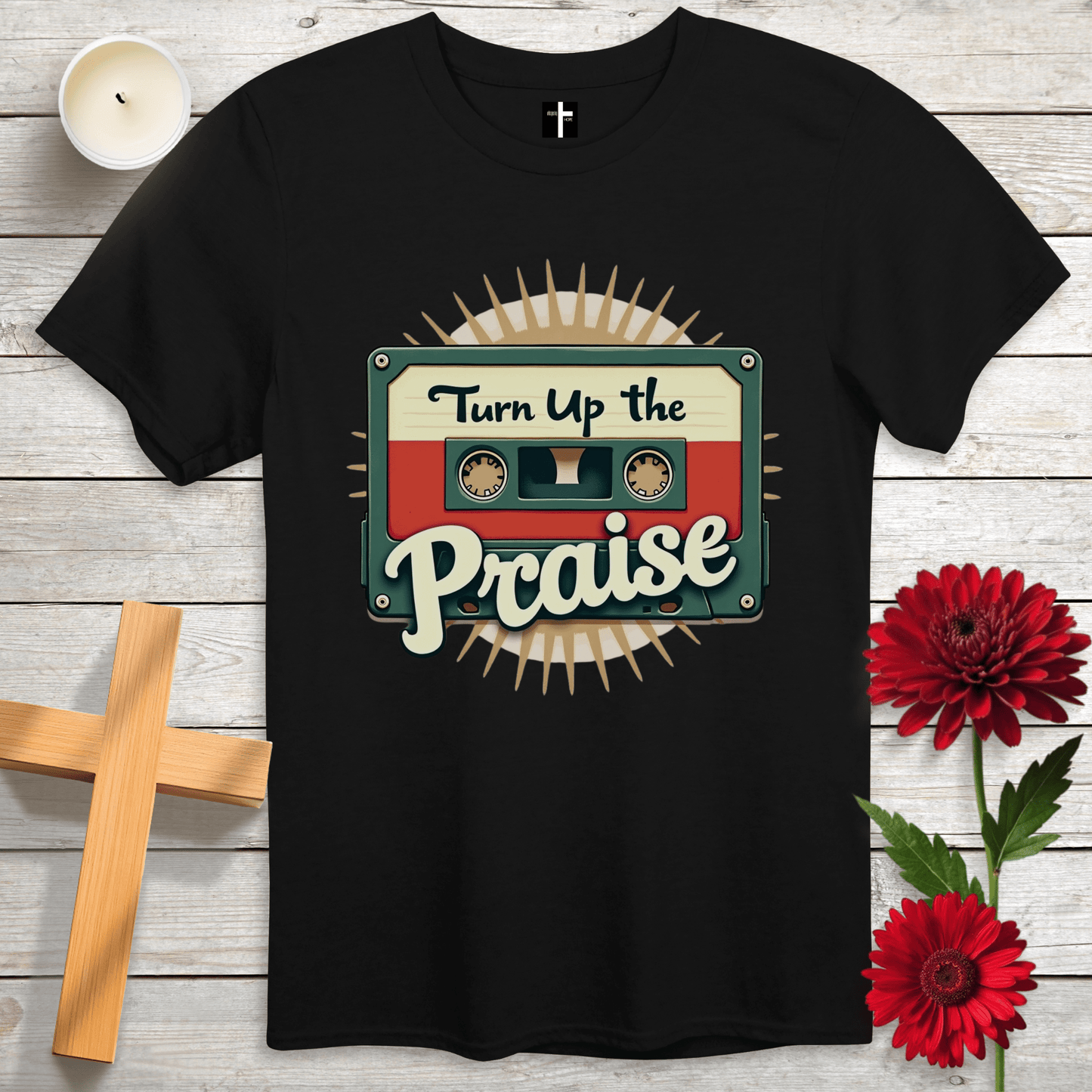 T-Shirt Black / S Turn Up The Praise Unisex Christian T-Shirt