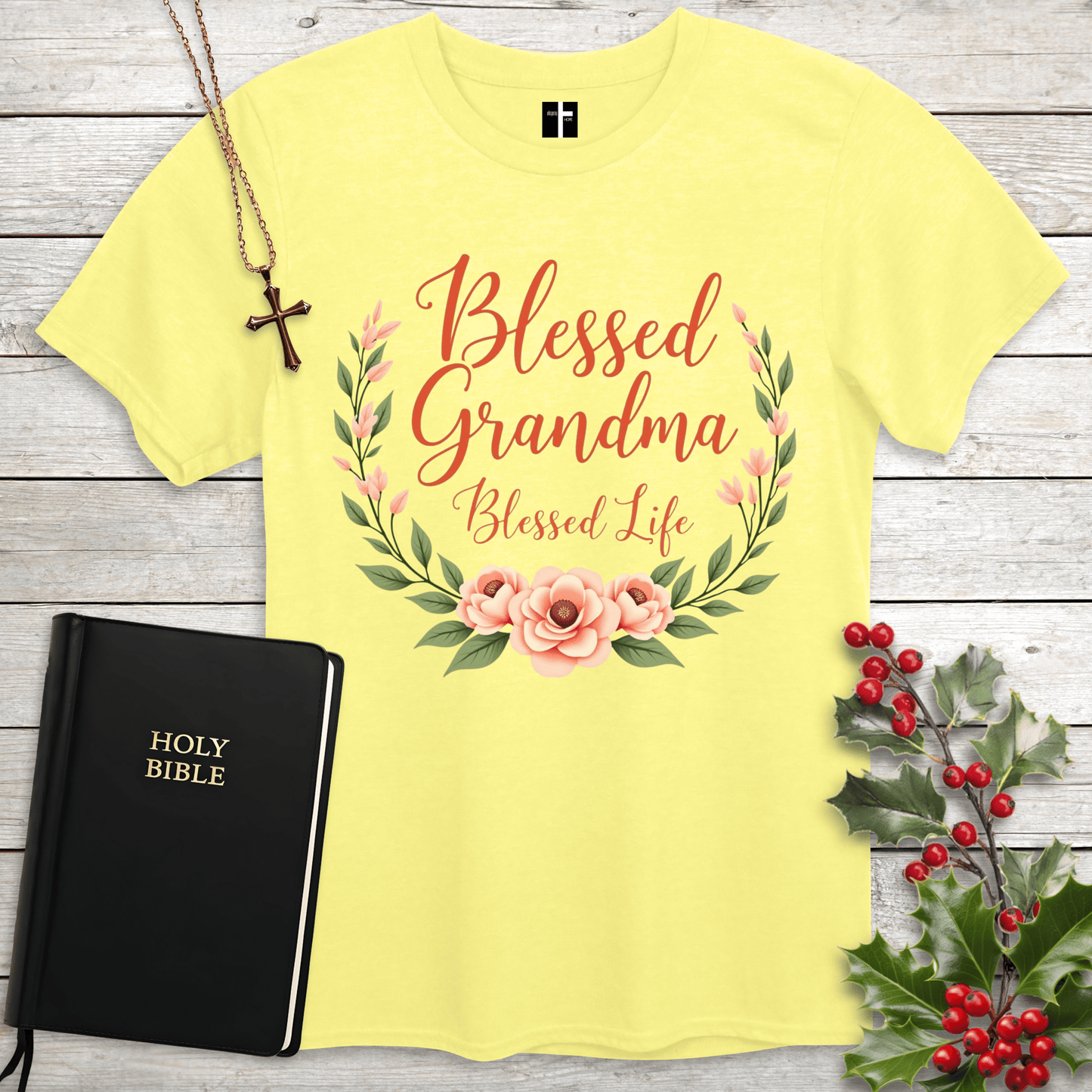 T-Shirt Cornsilk / S Blessed Grandma Unisex Christian T-Shirt