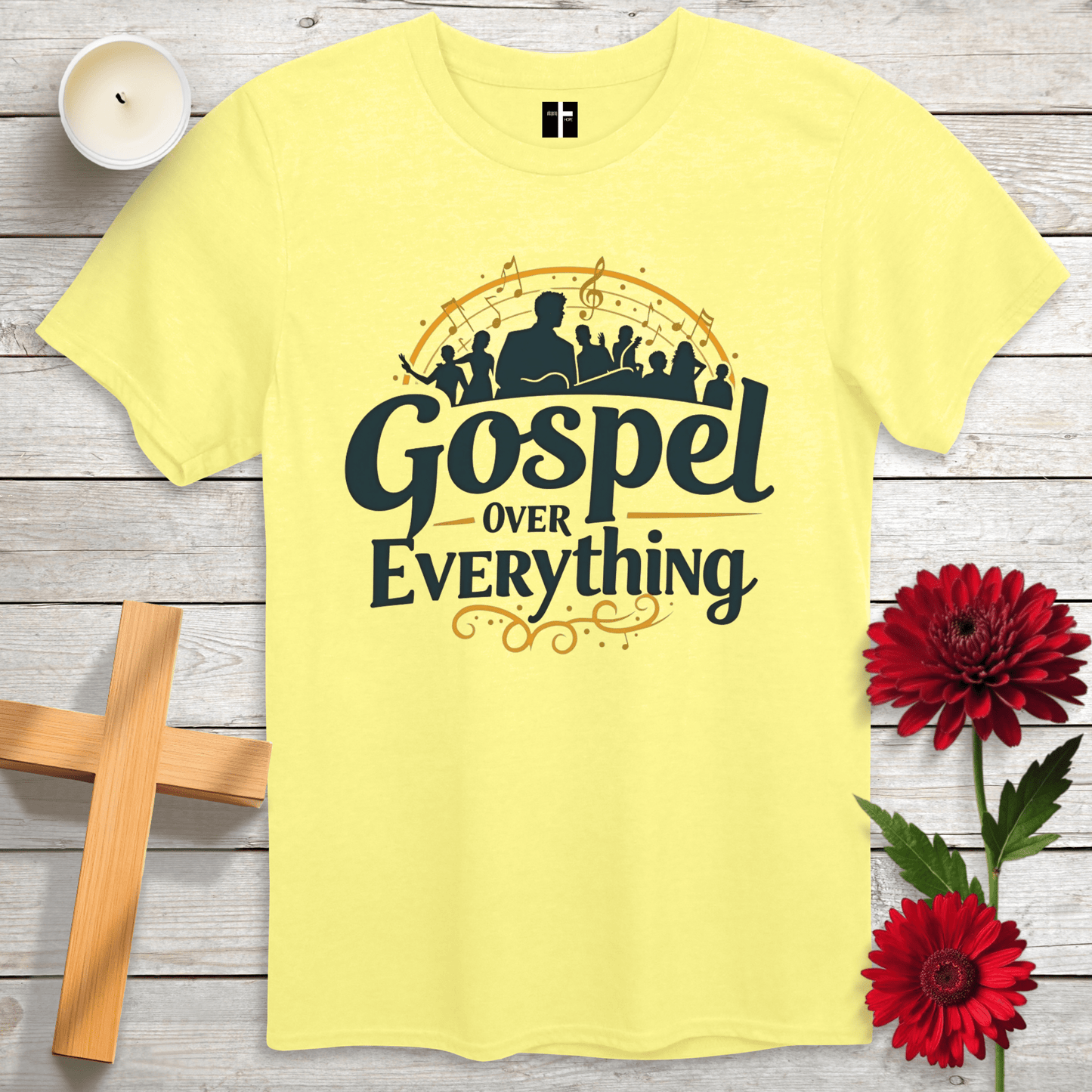 T-Shirt Cornsilk / S Gospel Over Everything Unisex Christian T-Shirt