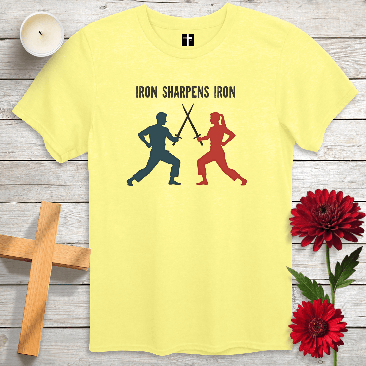 T-Shirt Cornsilk / S Iron Sharpens Iron Unisex Christian T-Shirt