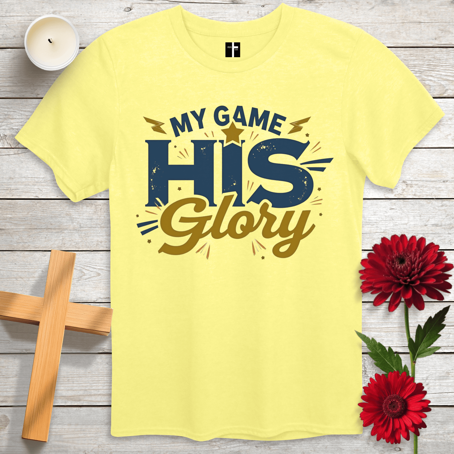 T-Shirt Cornsilk / S My Game, His Glory Unisex Christian T-Shirt