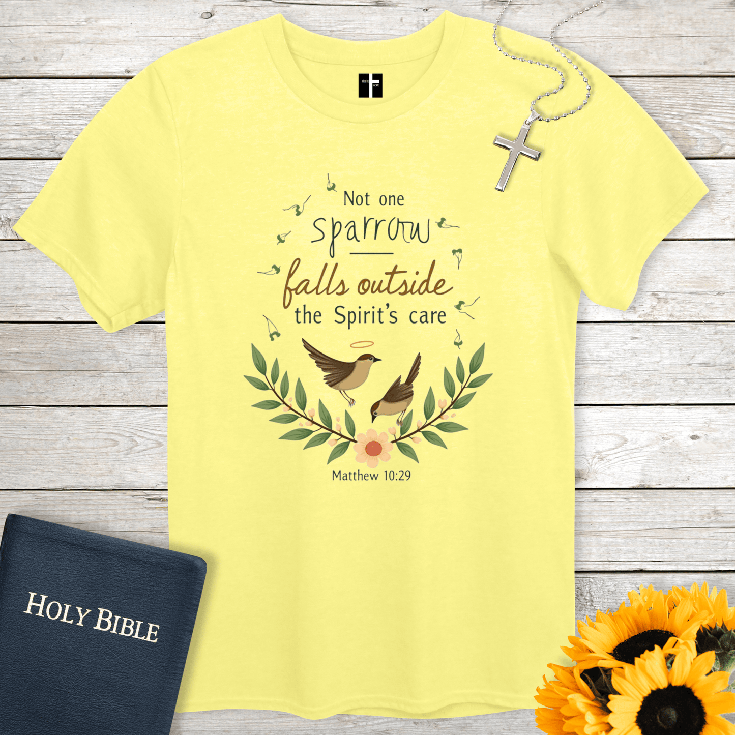 T-Shirt Cornsilk / S Not One Sparrow Unisex Christian T-Shirt