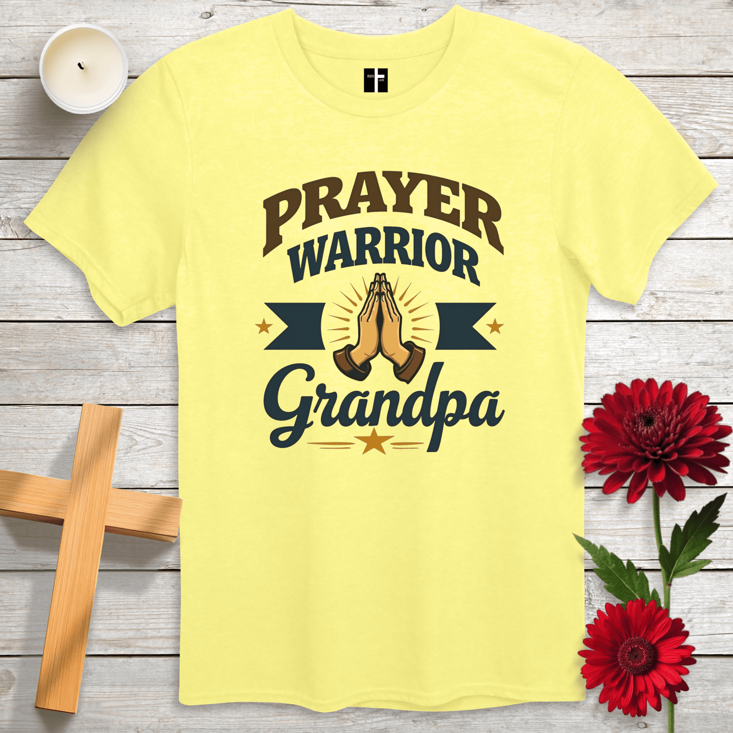 T-Shirt Cornsilk / S Prayer Warrior Grandpa Unisex Christian T-Shirt