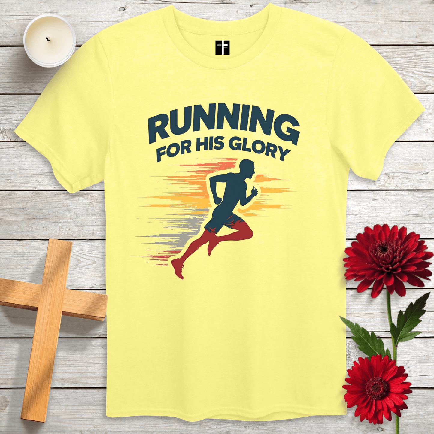 T-Shirt Cornsilk / S Running For His Glory Unisex Christian T-Shirt