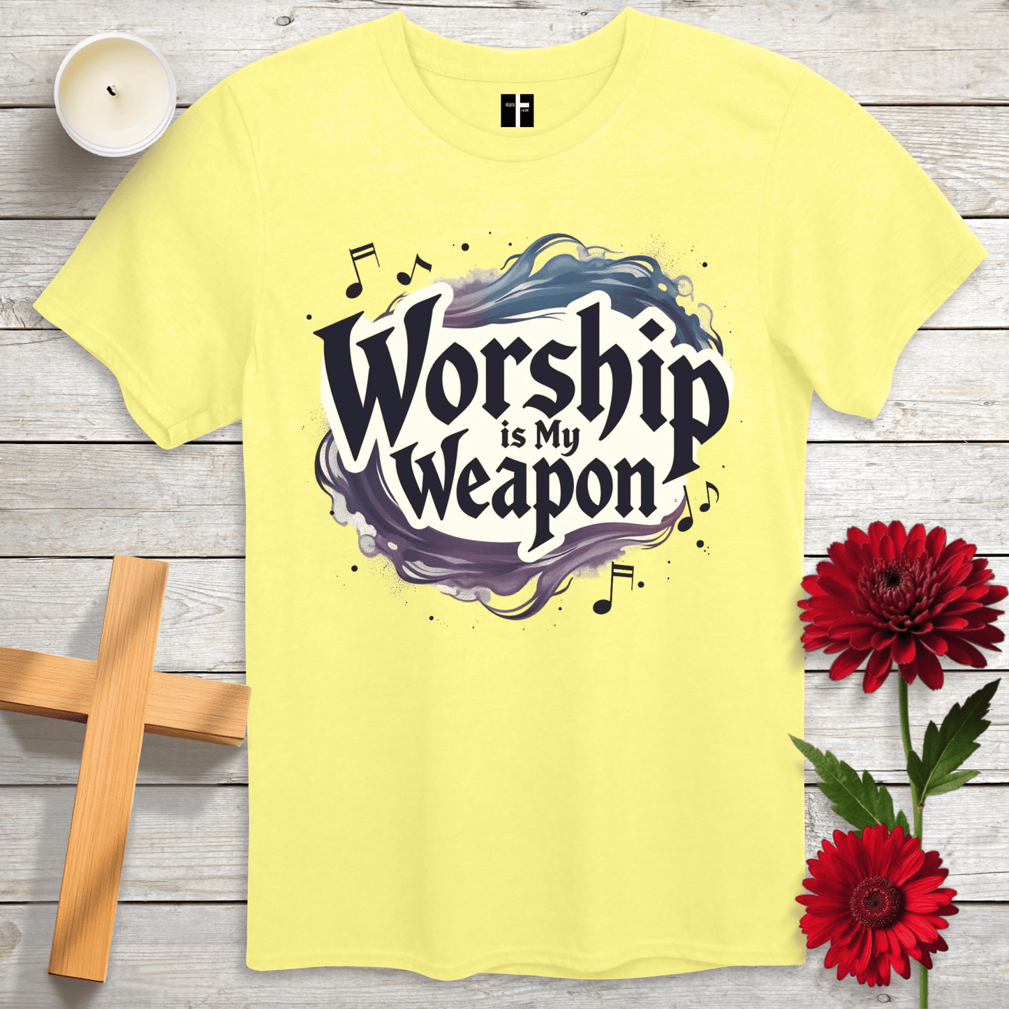 T-Shirt Cornsilk / S Worship Is My Weapon Unisex Christian T-Shirt