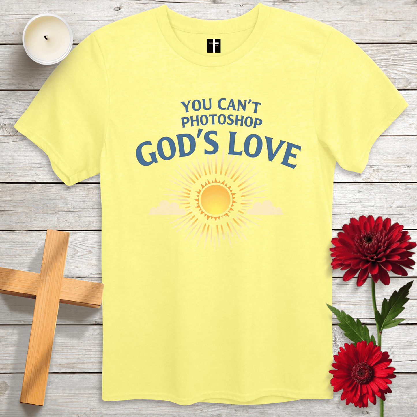 T-Shirt Cornsilk / S You Can't Photoshop God's Love Unisex Christian T-Shirt