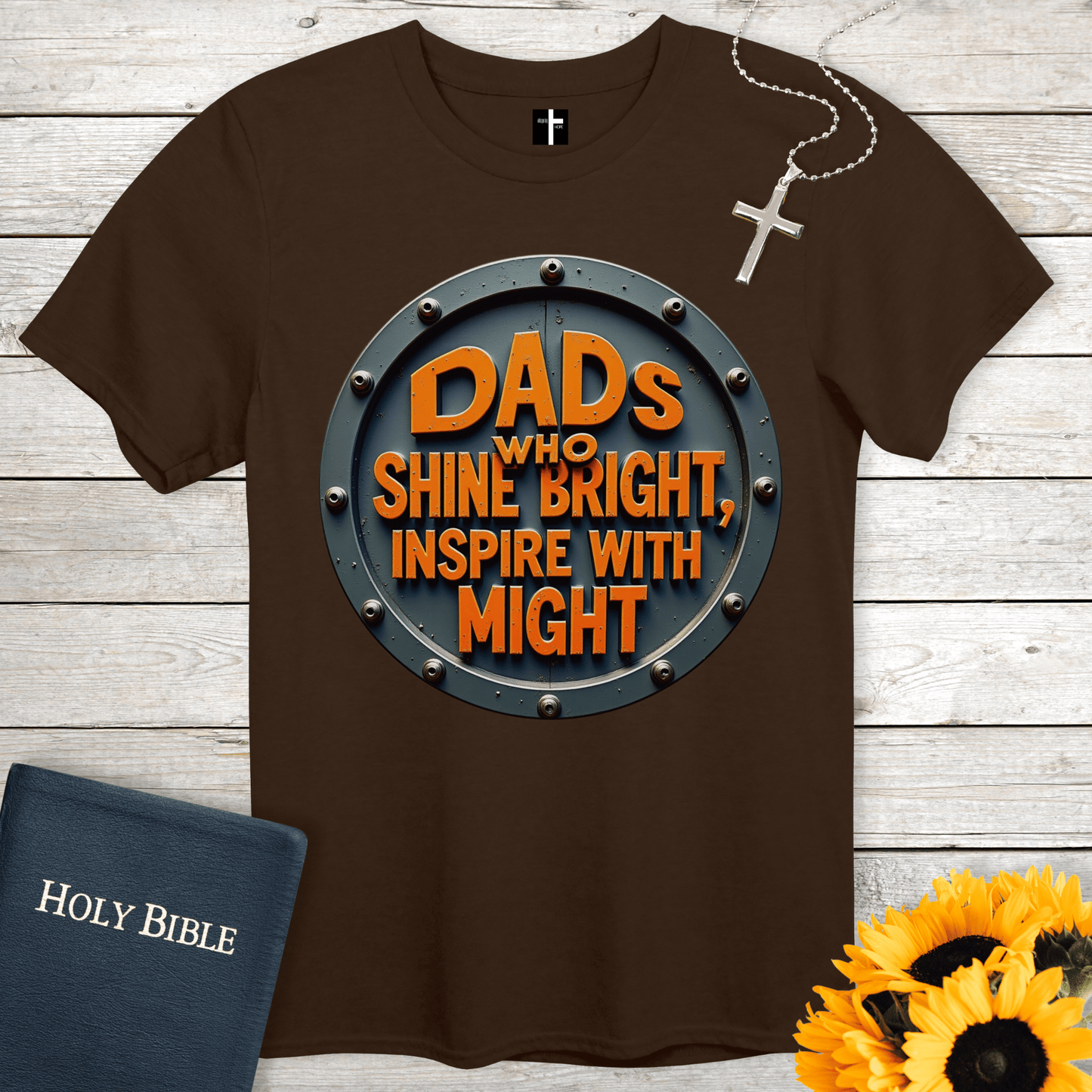 T-Shirt Dark Chocolate / S Dads Shine Bright Unisex Christian T-Shirt