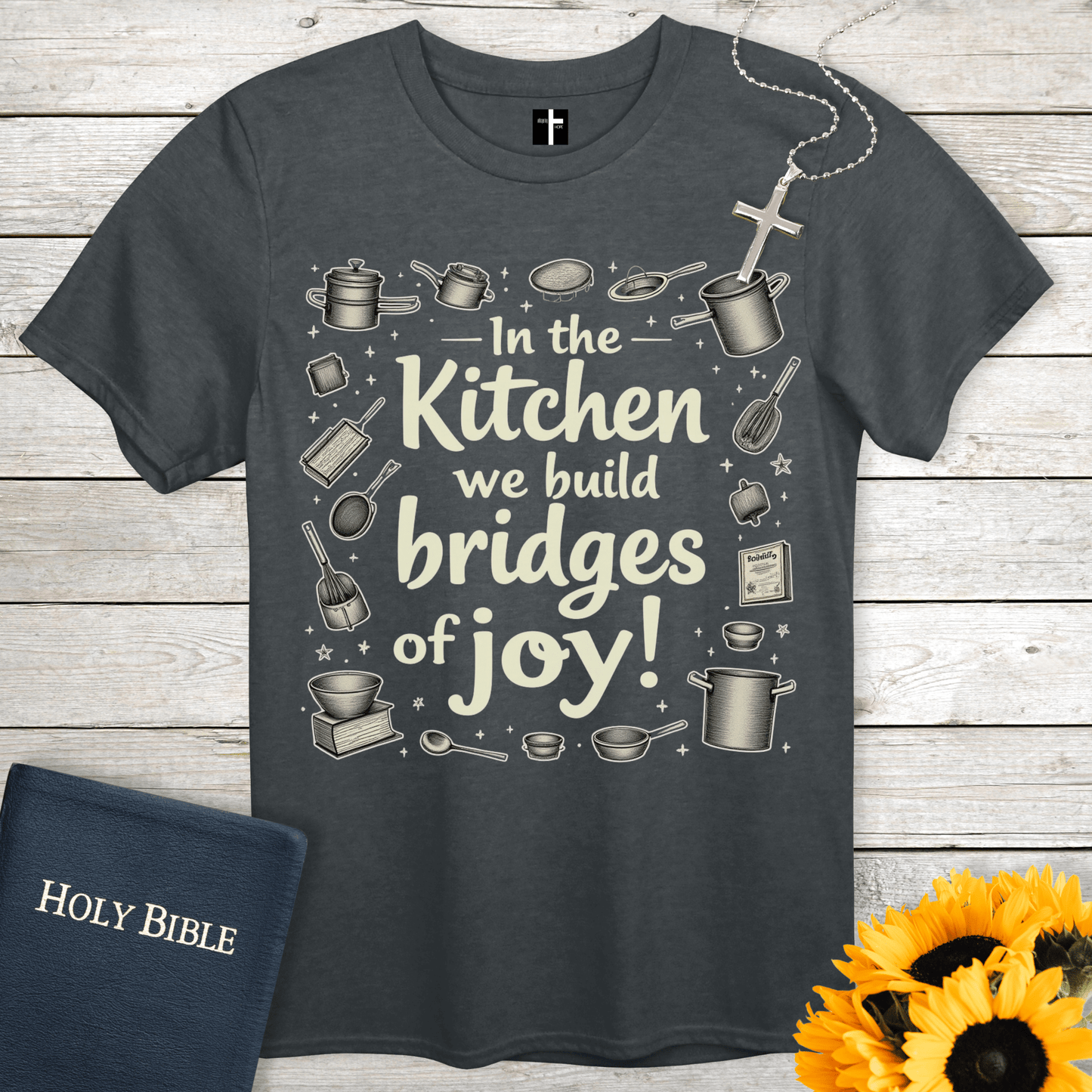 T-Shirt Dark Heather / S Bridges of Joy Unisex Christian T-Shirt