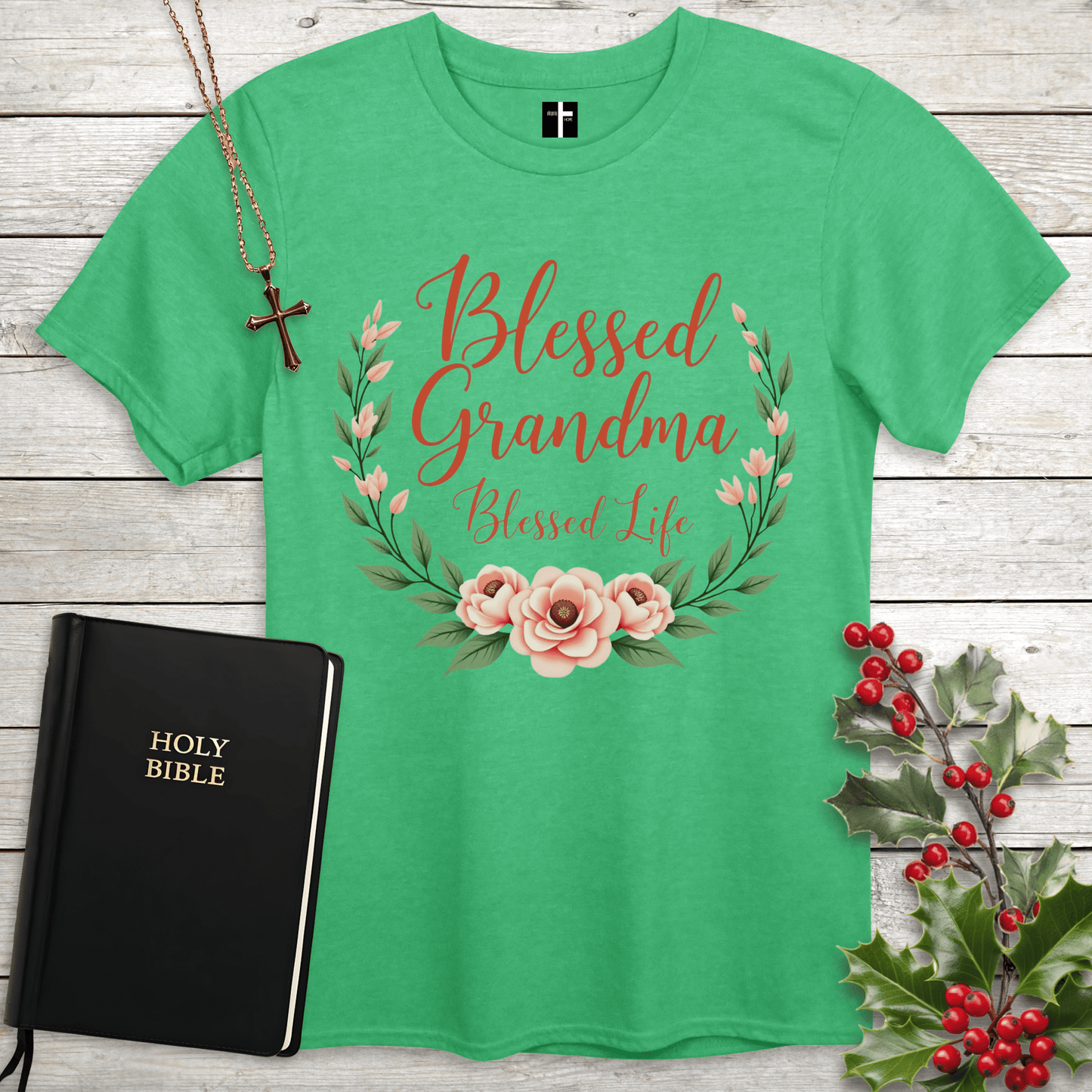 T-Shirt Heather Irish Green / S Blessed Grandma Unisex Christian T-Shirt