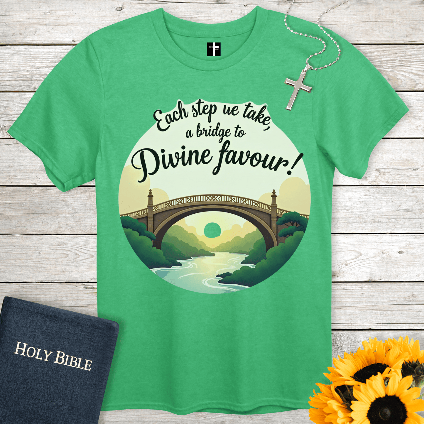 T-Shirt Heather Irish Green / S Bridge To Favour Unisex Christian T-Shirt