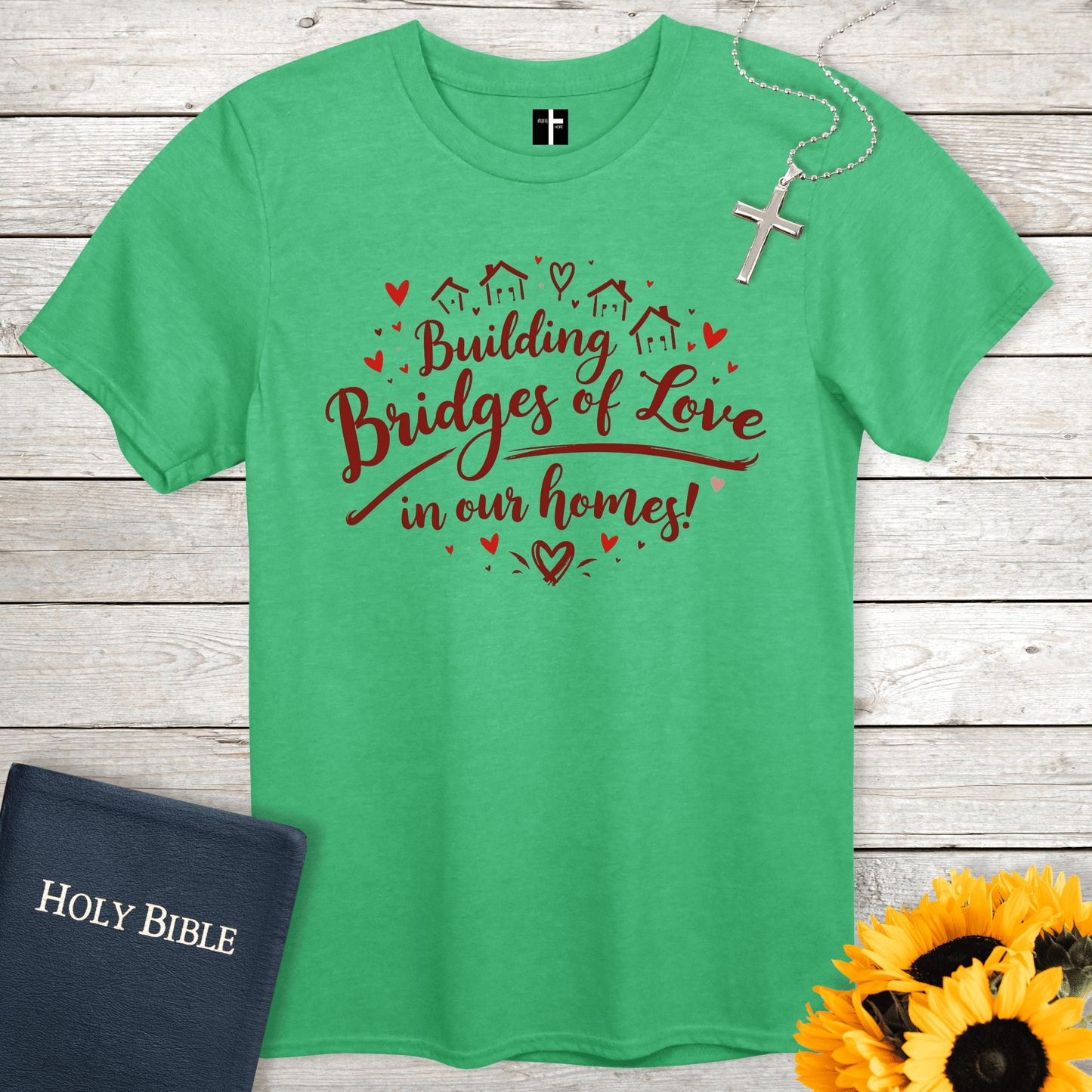 T-Shirt Heather Irish Green / S Bridges Of Love Unisex Christian T-Shirt