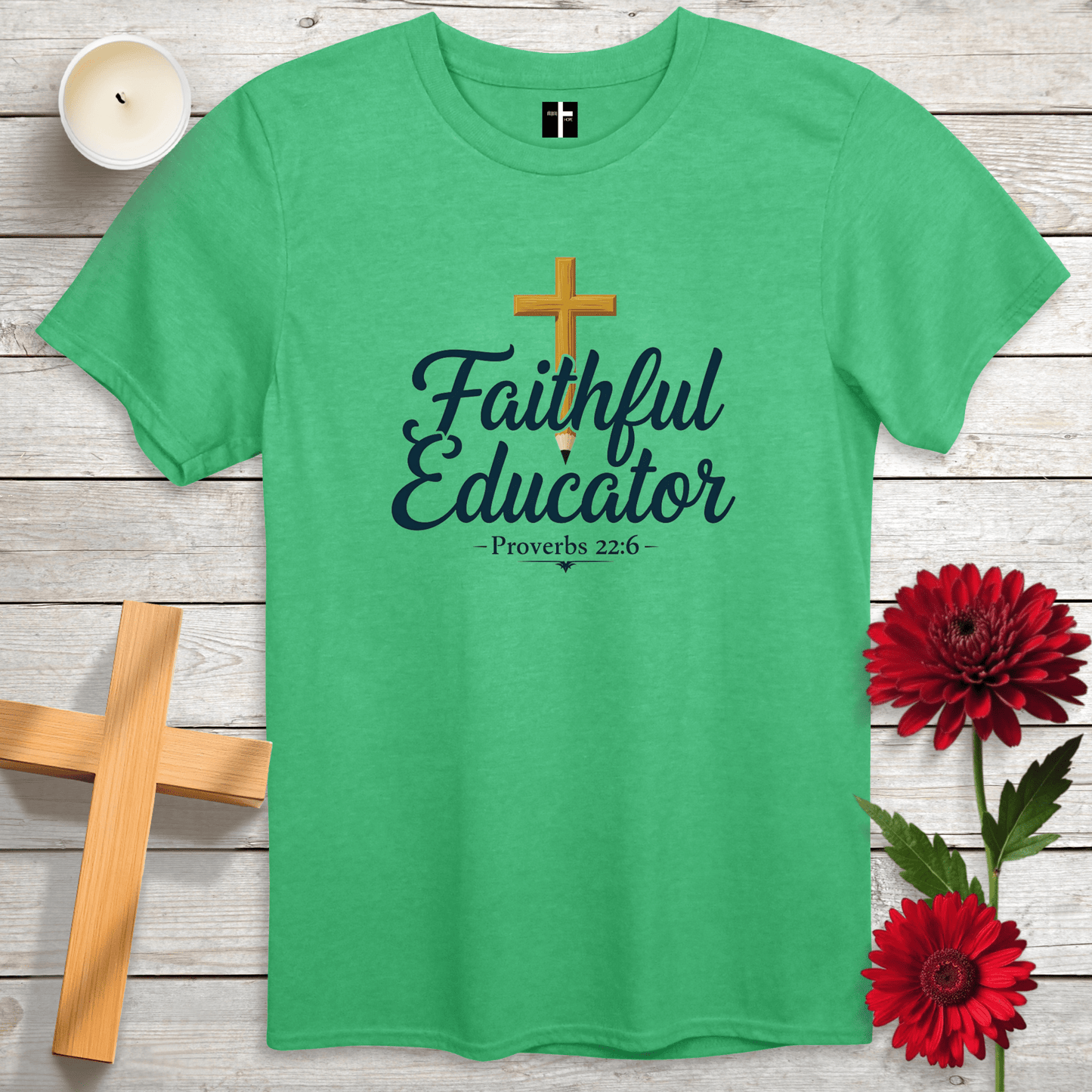 T-Shirt Heather Irish Green / S Faithful Educator Unisex Christian T-Shirt