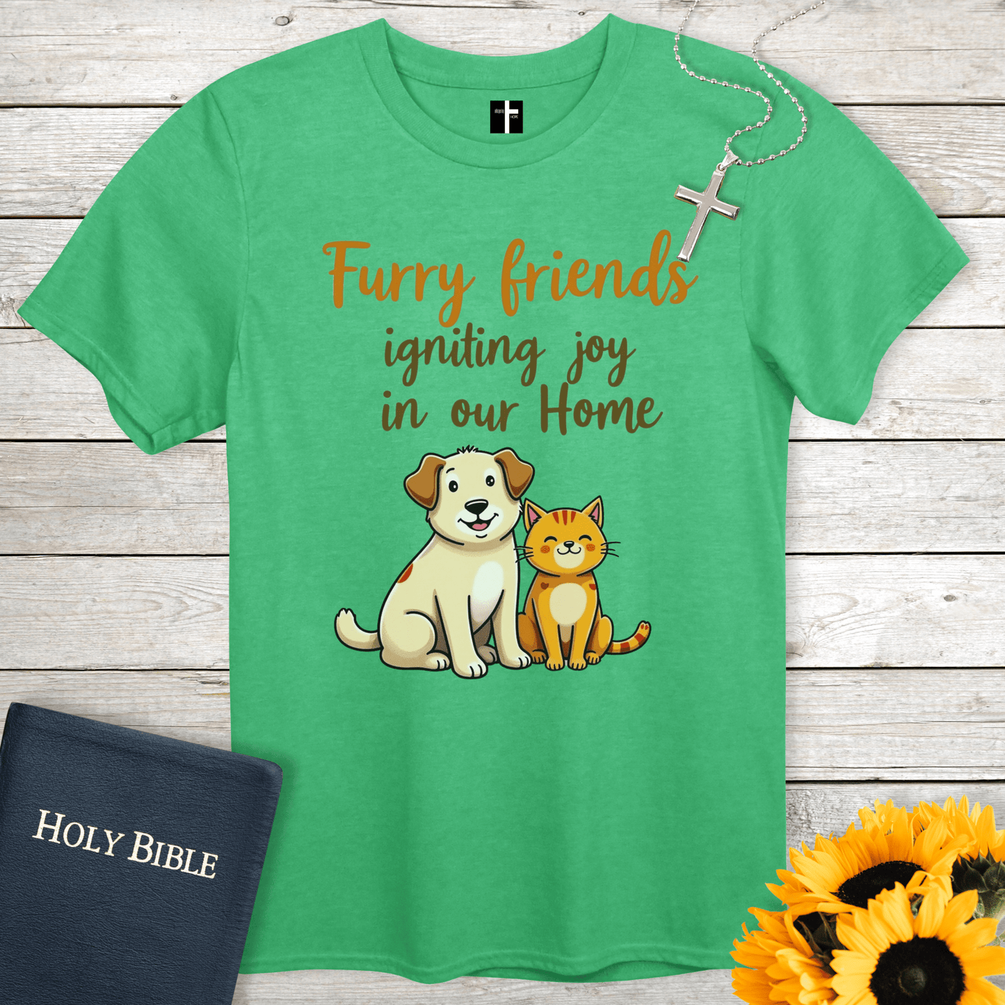 T-Shirt Heather Irish Green / S Furry Companions Unisex Christian T-Shirt