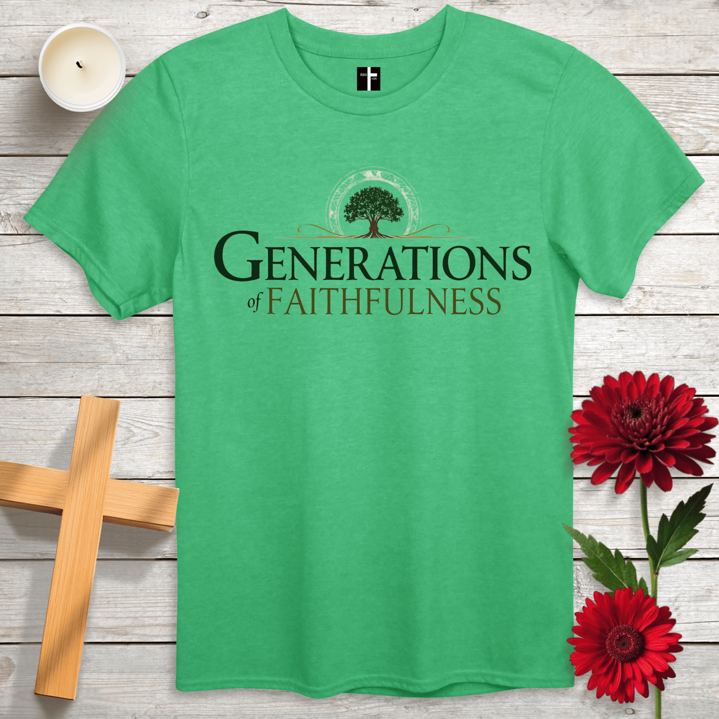 T-Shirt Heather Irish Green / S Generations Of Faithfulness Unisex Christian T-Shirt