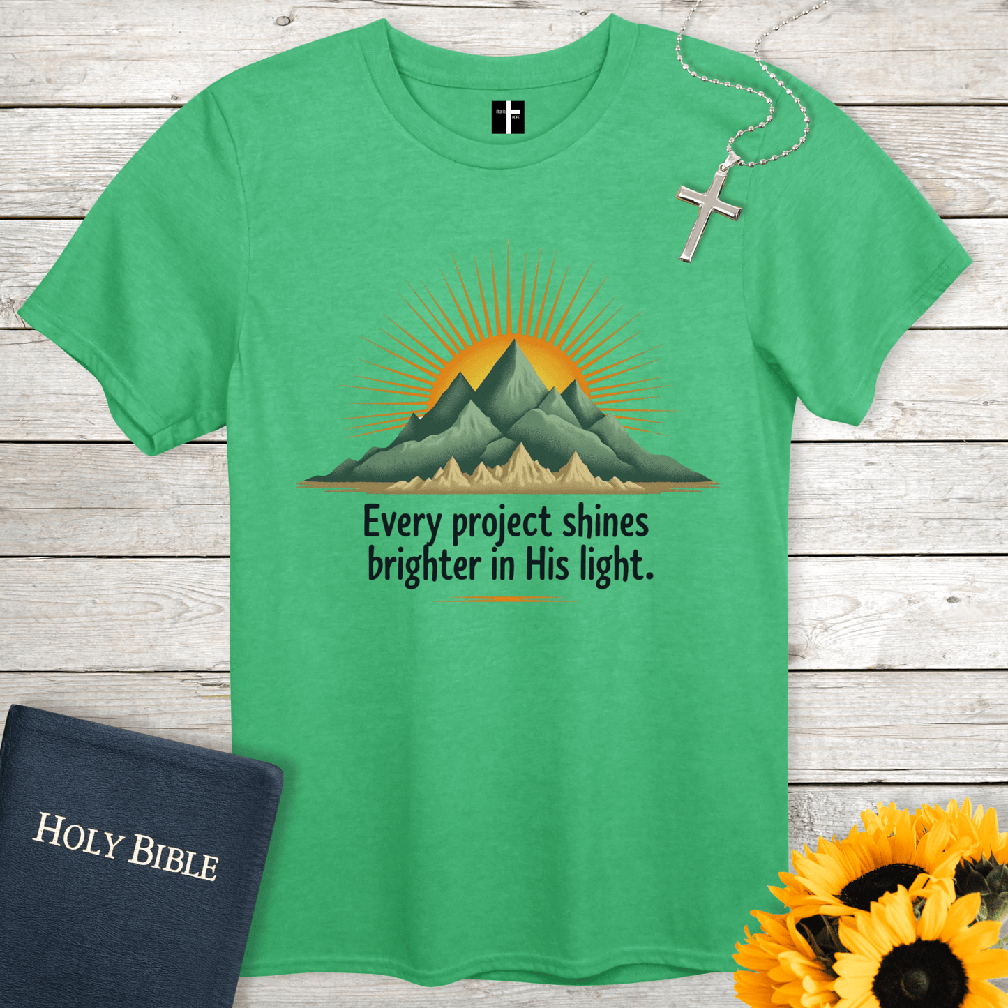 T-Shirt Heather Irish Green / S In His Light Unisex Christian T-Shirt