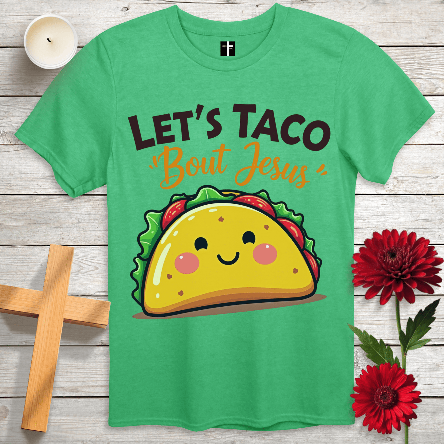 T-Shirt Heather Irish Green / S Let's Taco 'Bout Jesus Unisex Christian T-Shirt