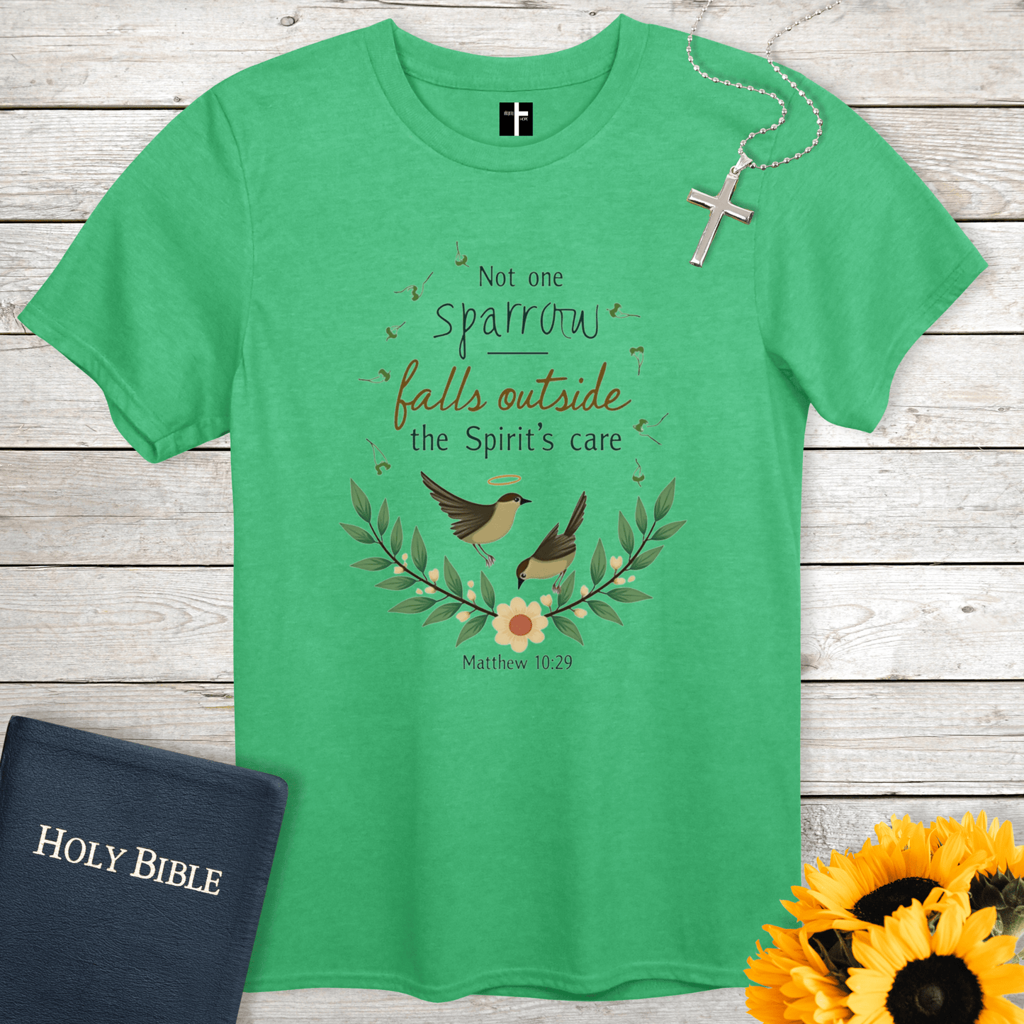 T-Shirt Heather Irish Green / S Not One Sparrow Unisex Christian T-Shirt