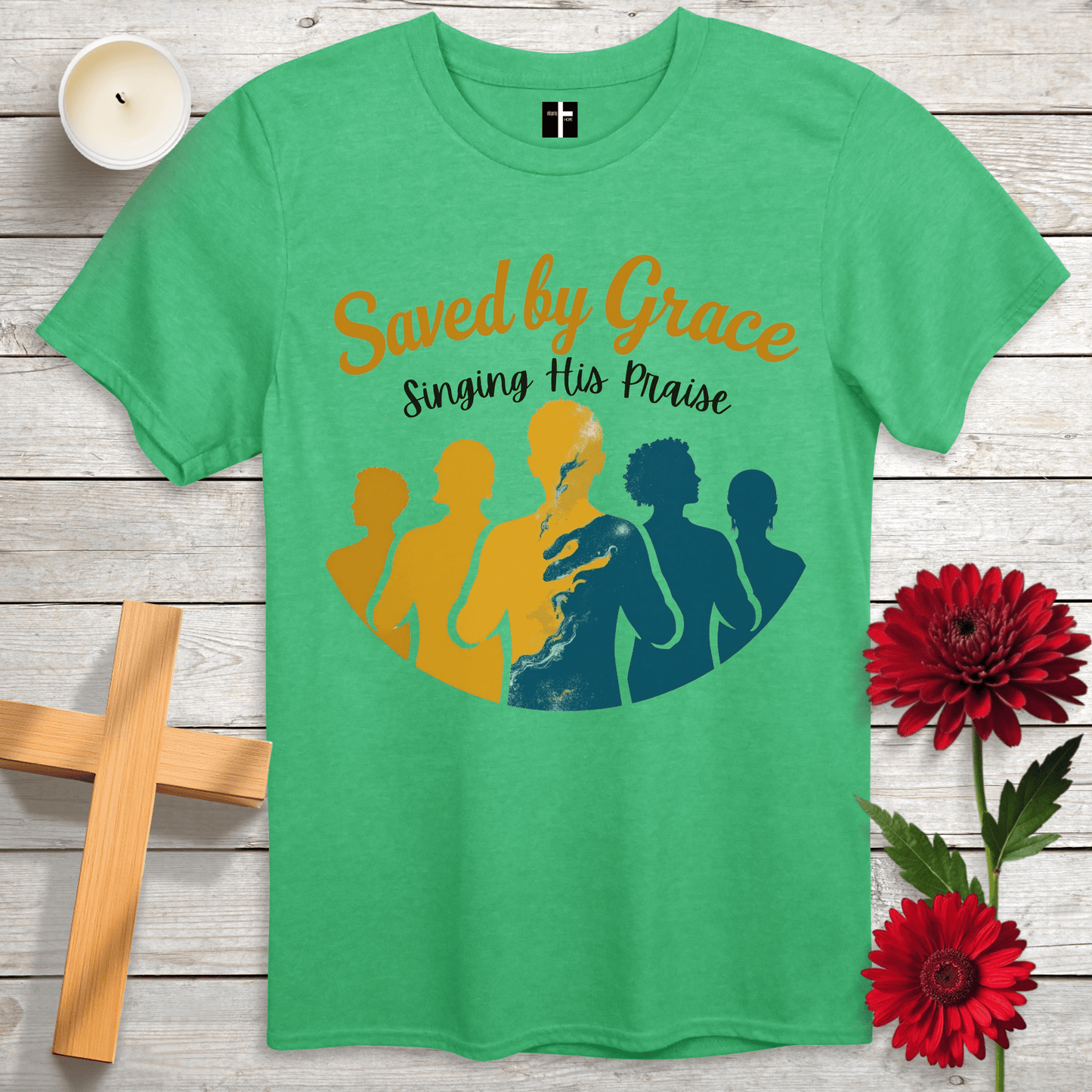 T-Shirt Heather Irish Green / S Singing His Praise Unisex Christian T-Shirt