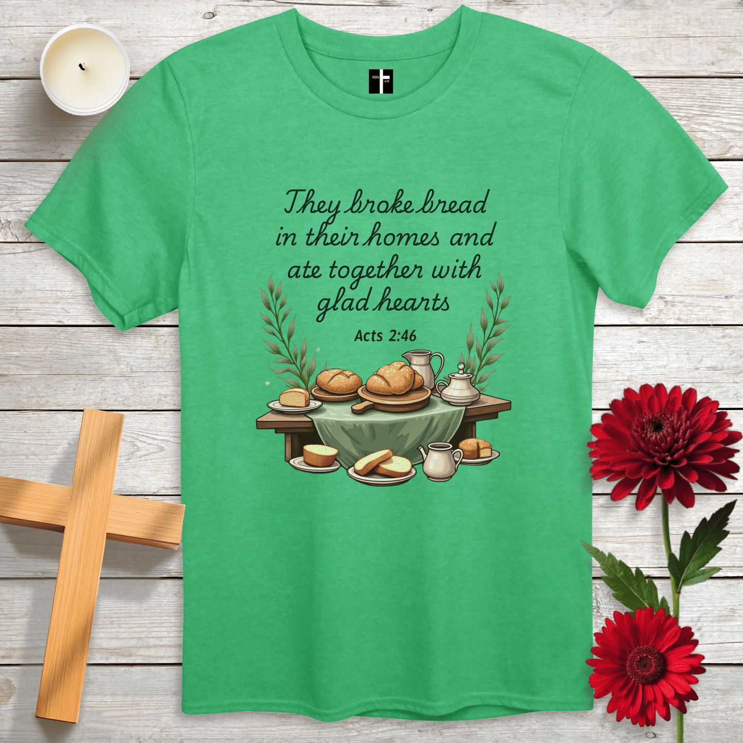 T-Shirt Heather Irish Green / S They Broke Bread Unisex Christian T-Shirt