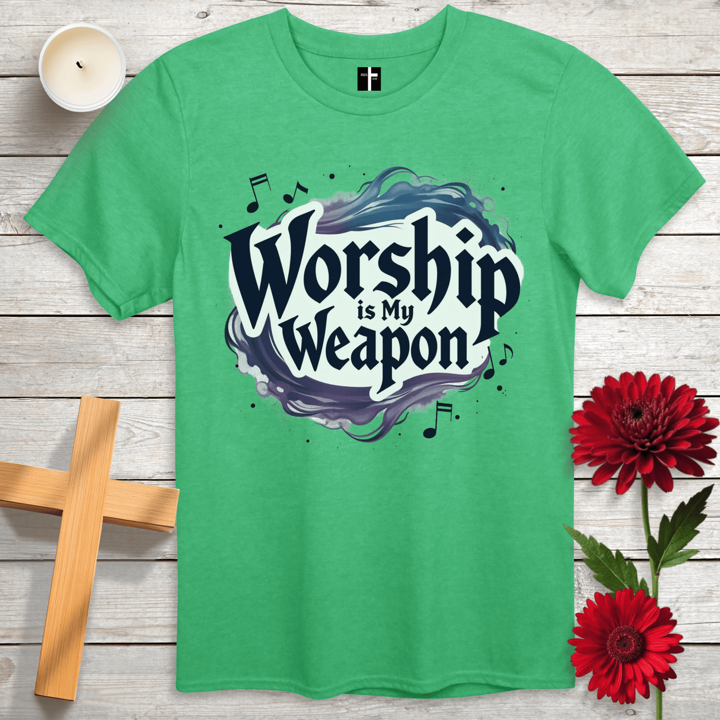 T-Shirt Heather Irish Green / S Worship Is My Weapon Unisex Christian T-Shirt