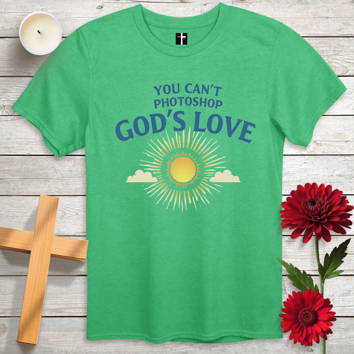 T-Shirt Heather Irish Green / S You Can't Photoshop God's Love Unisex Christian T-Shirt