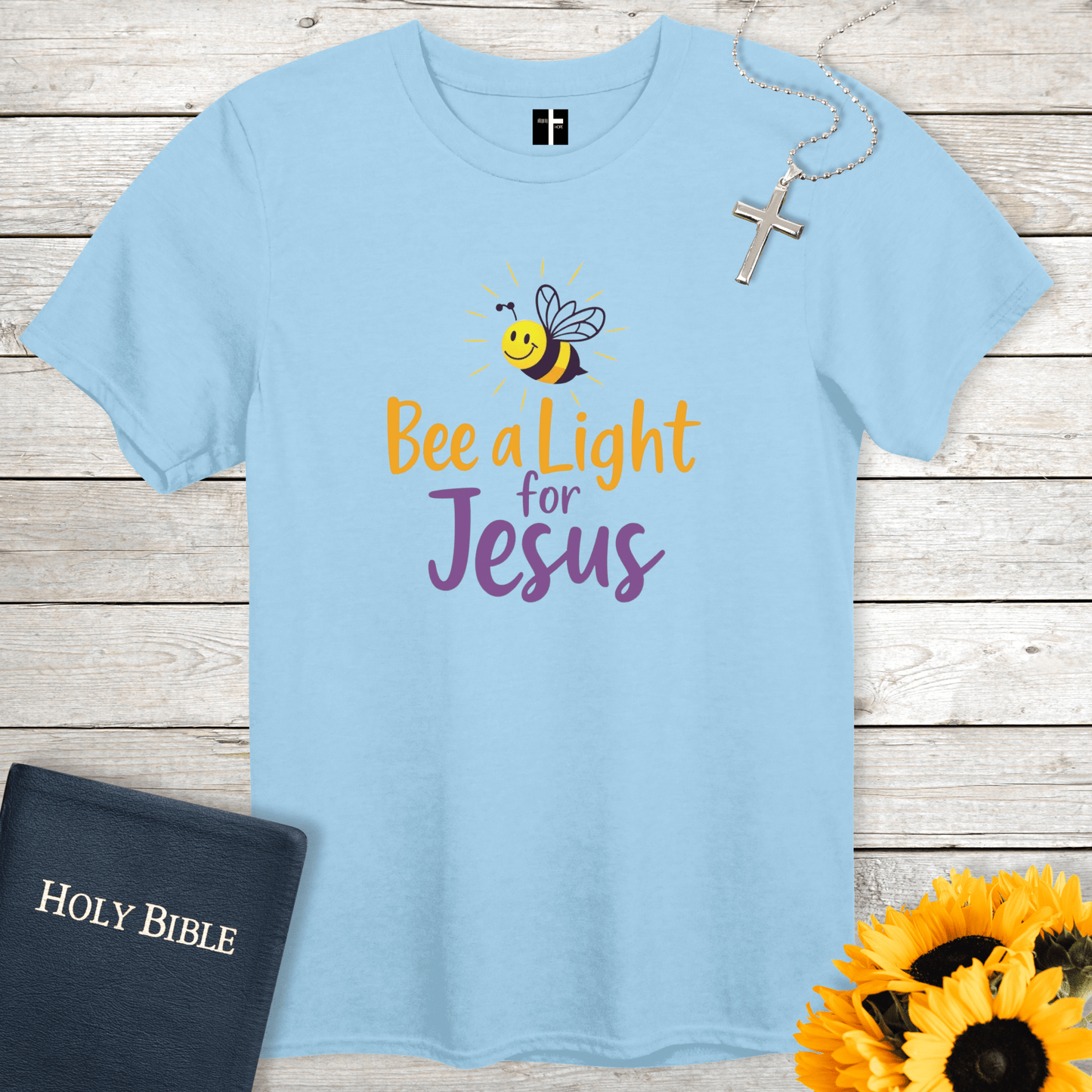 T-Shirt Light Blue / S Bee A Light Unisex Christian T-Shirt