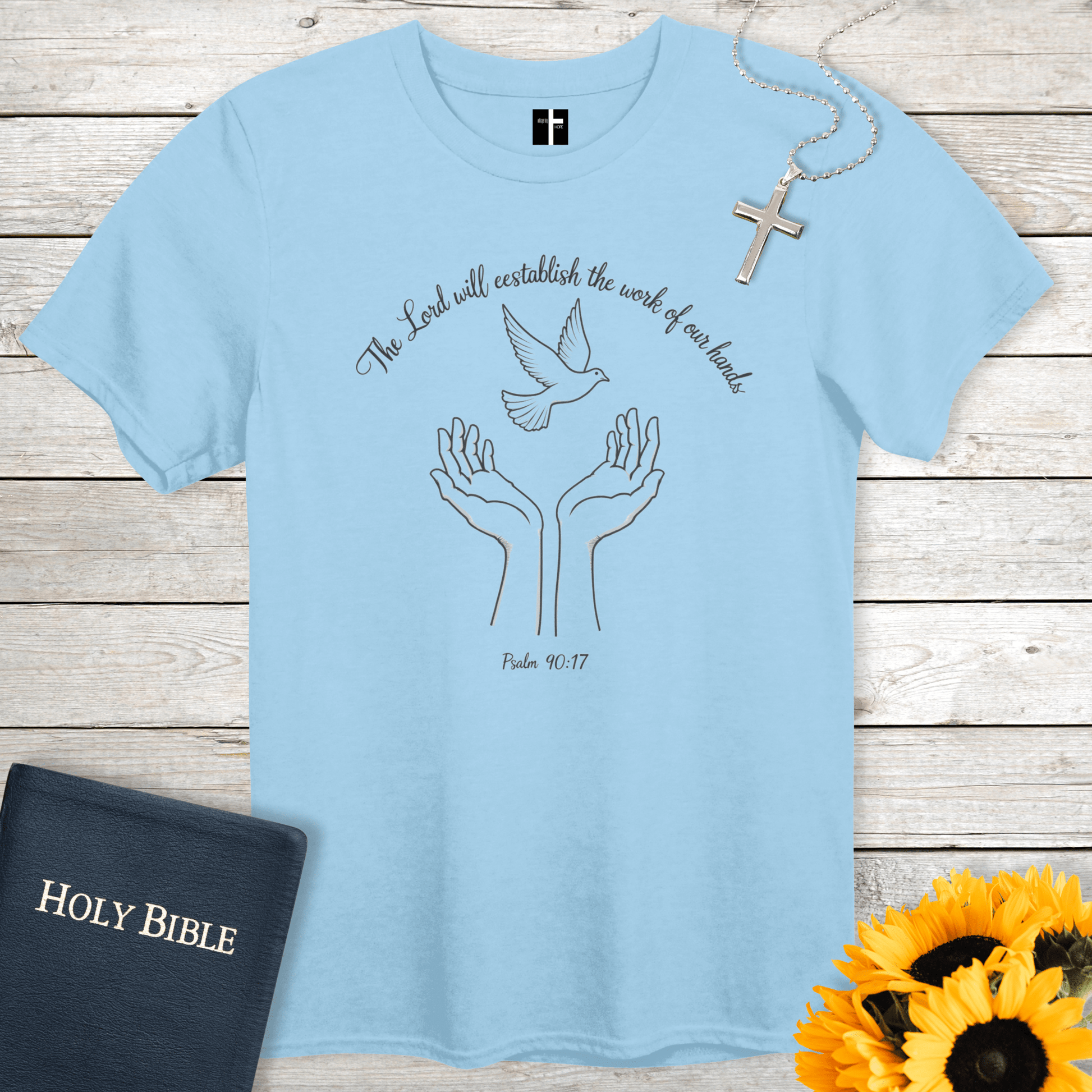 T-Shirt Light Blue / S Established Hands Unisex Christian T-Shirt