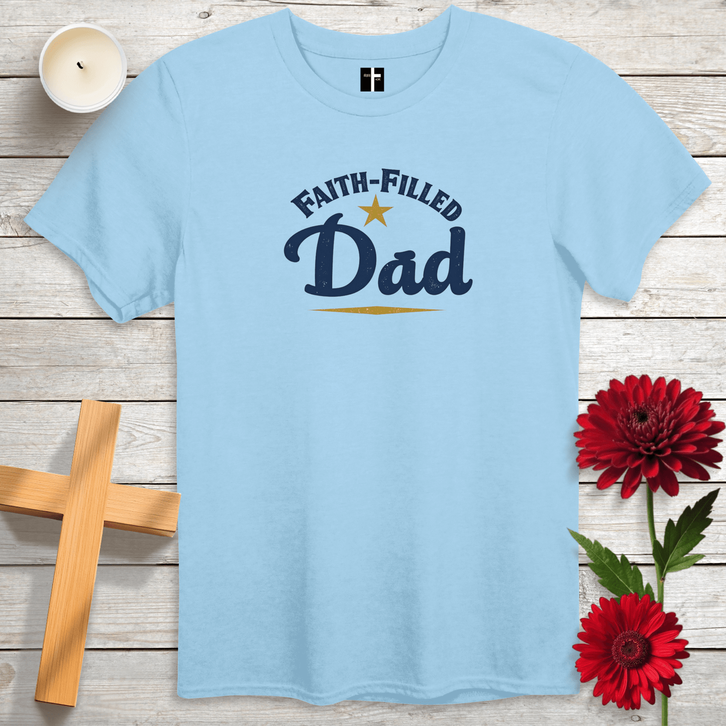 T-Shirt Light Blue / S Faith-Filled Dad Unisex Christian T-Shirt