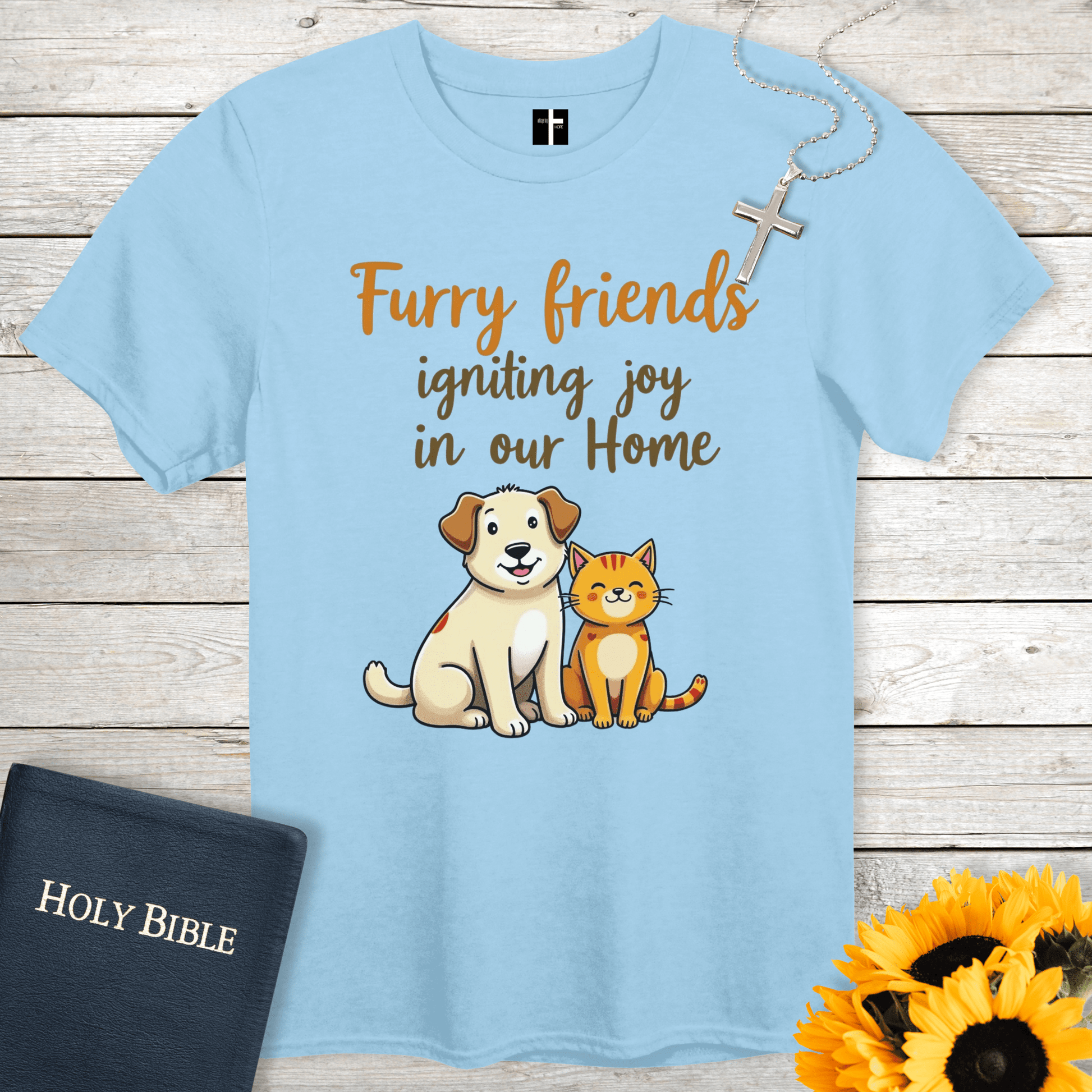 T-Shirt Light Blue / S Furry Companions Unisex Christian T-Shirt