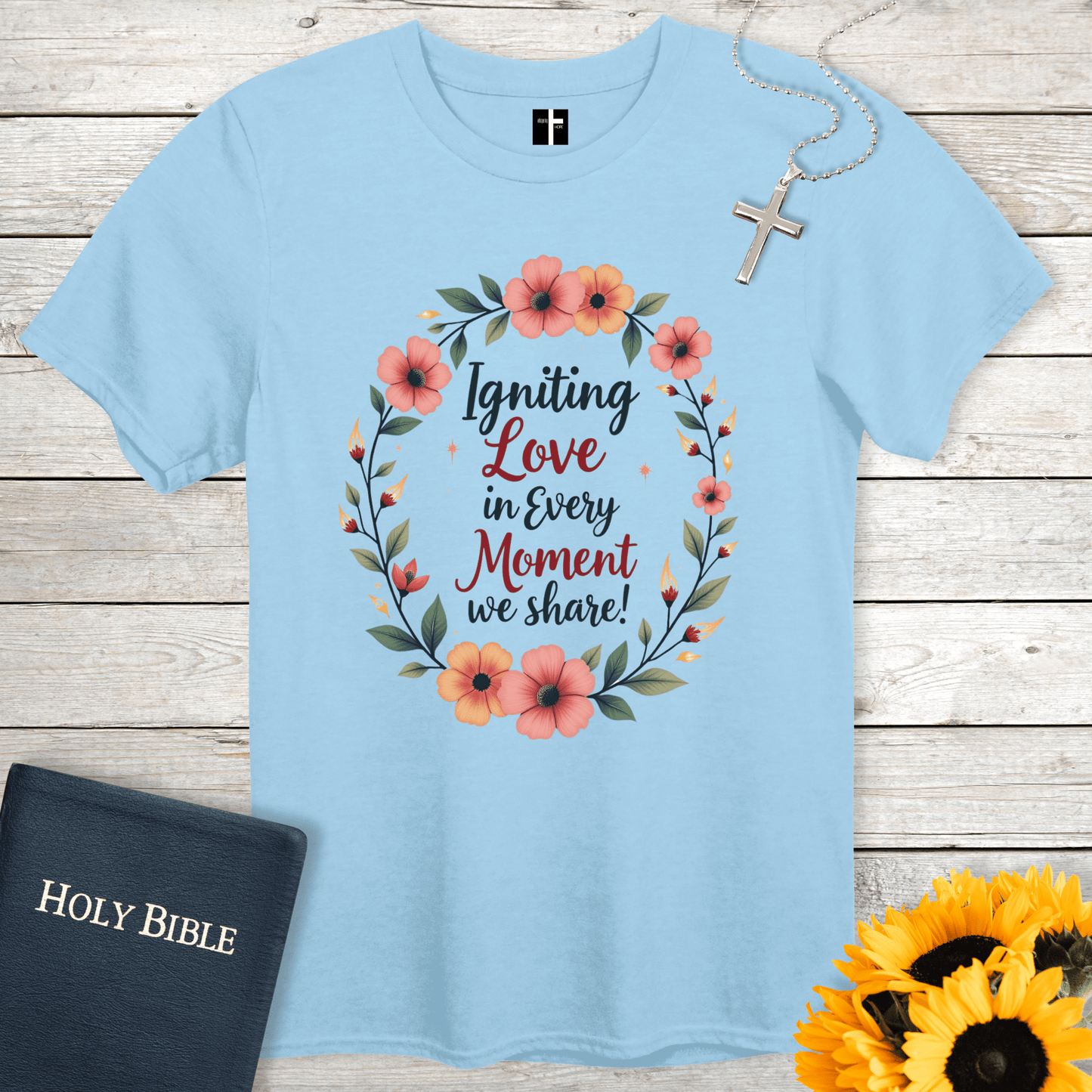 T-Shirt Light Blue / S Igniting Love Unisex Christian T-Shirt