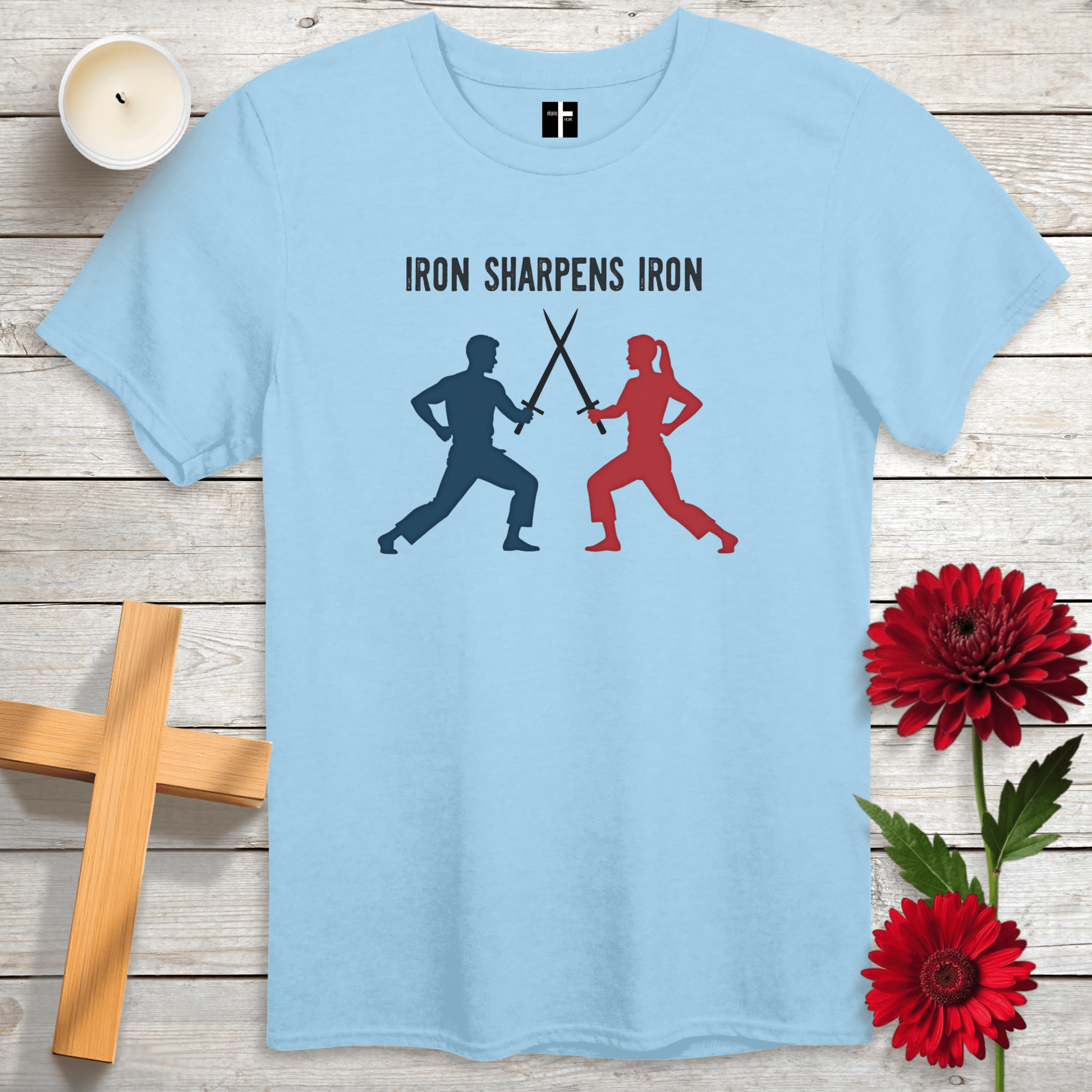 T-Shirt Light Blue / S Iron Sharpens Iron Unisex Christian T-Shirt